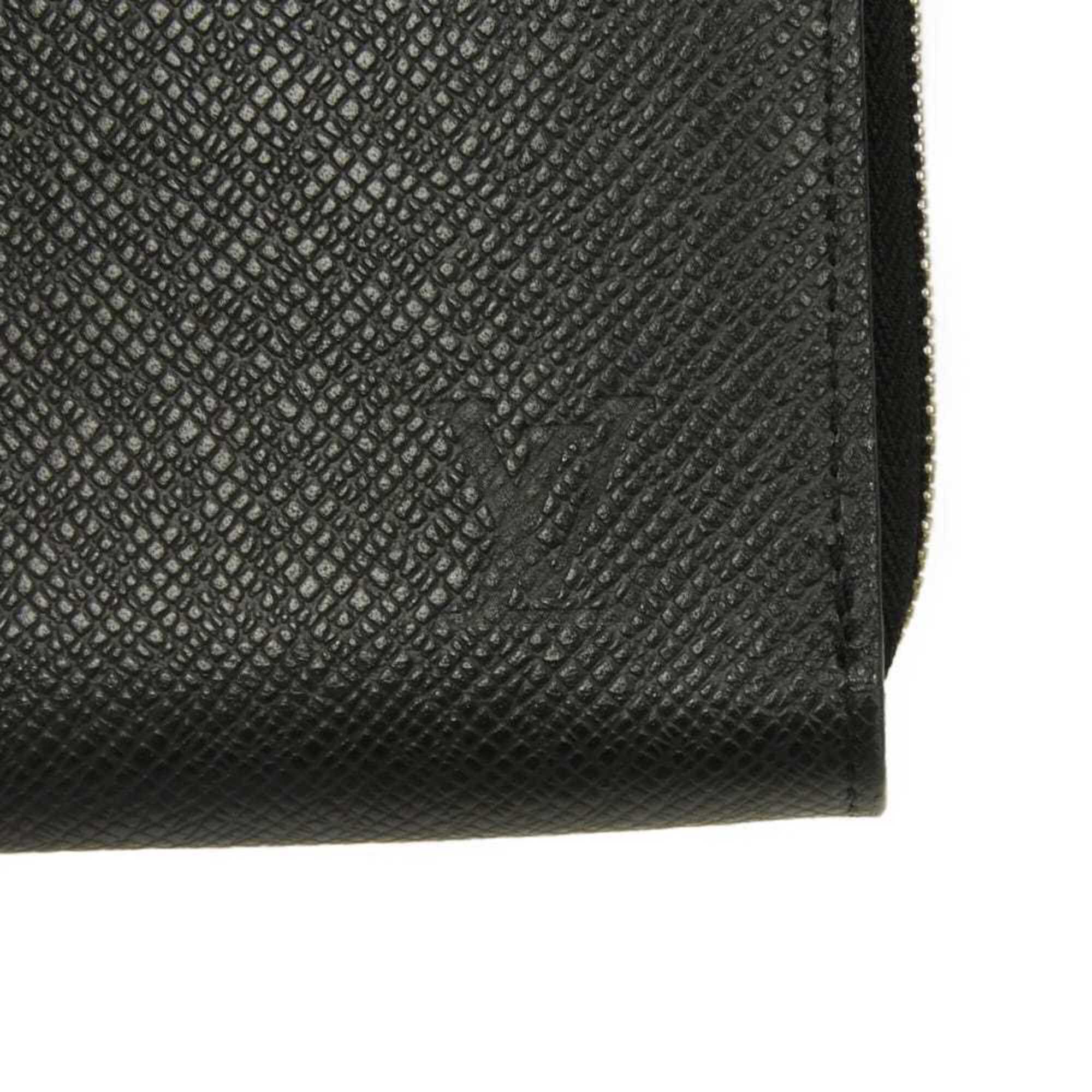 Louis Vuitton Taiga Black Noir Taiga Leather Leather Long Wallet (Bi-Fold) (Pre-Owned)