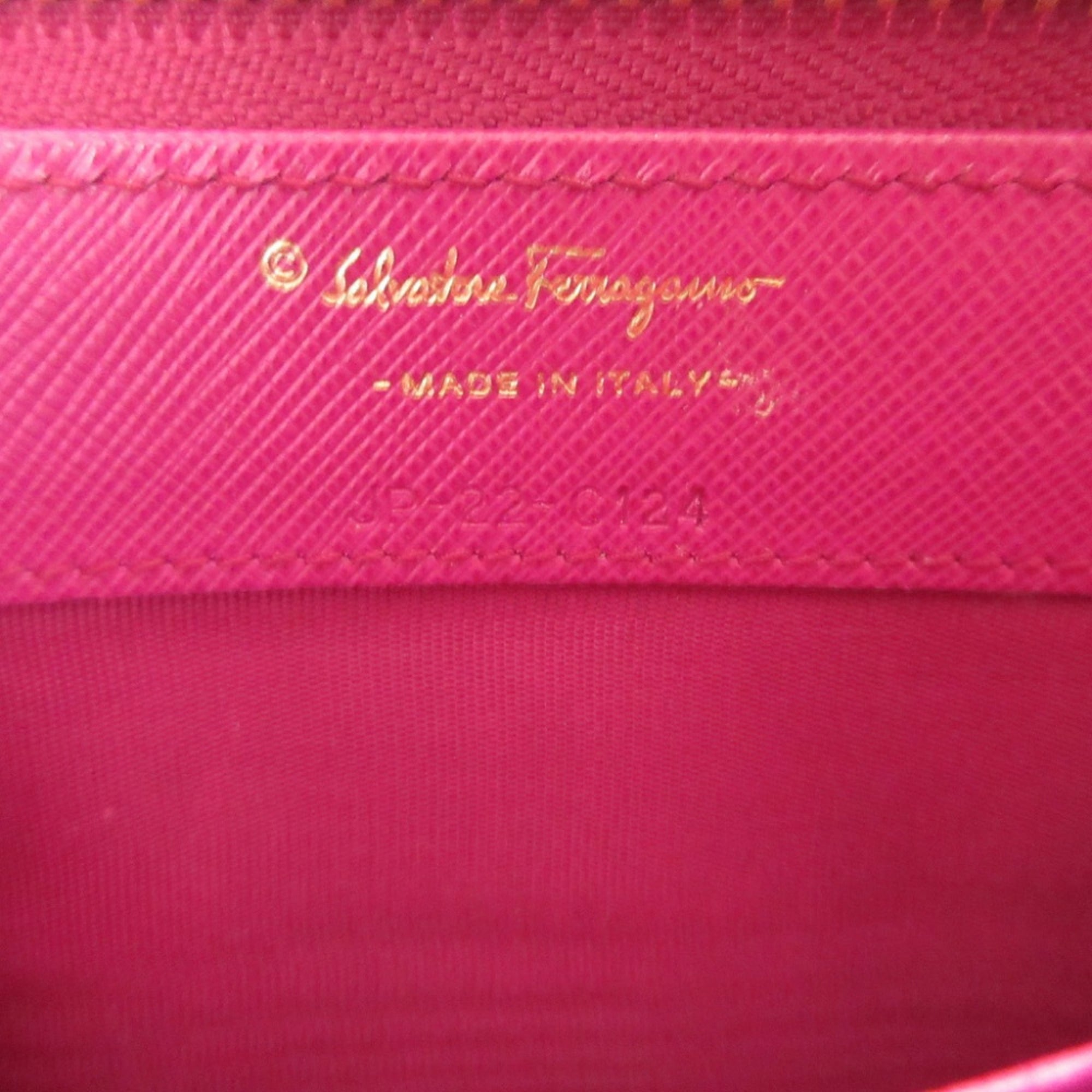 Salvatore Ferragamo Purple Leather Long Wallet (Bi-Fold) (Pre-Owned)