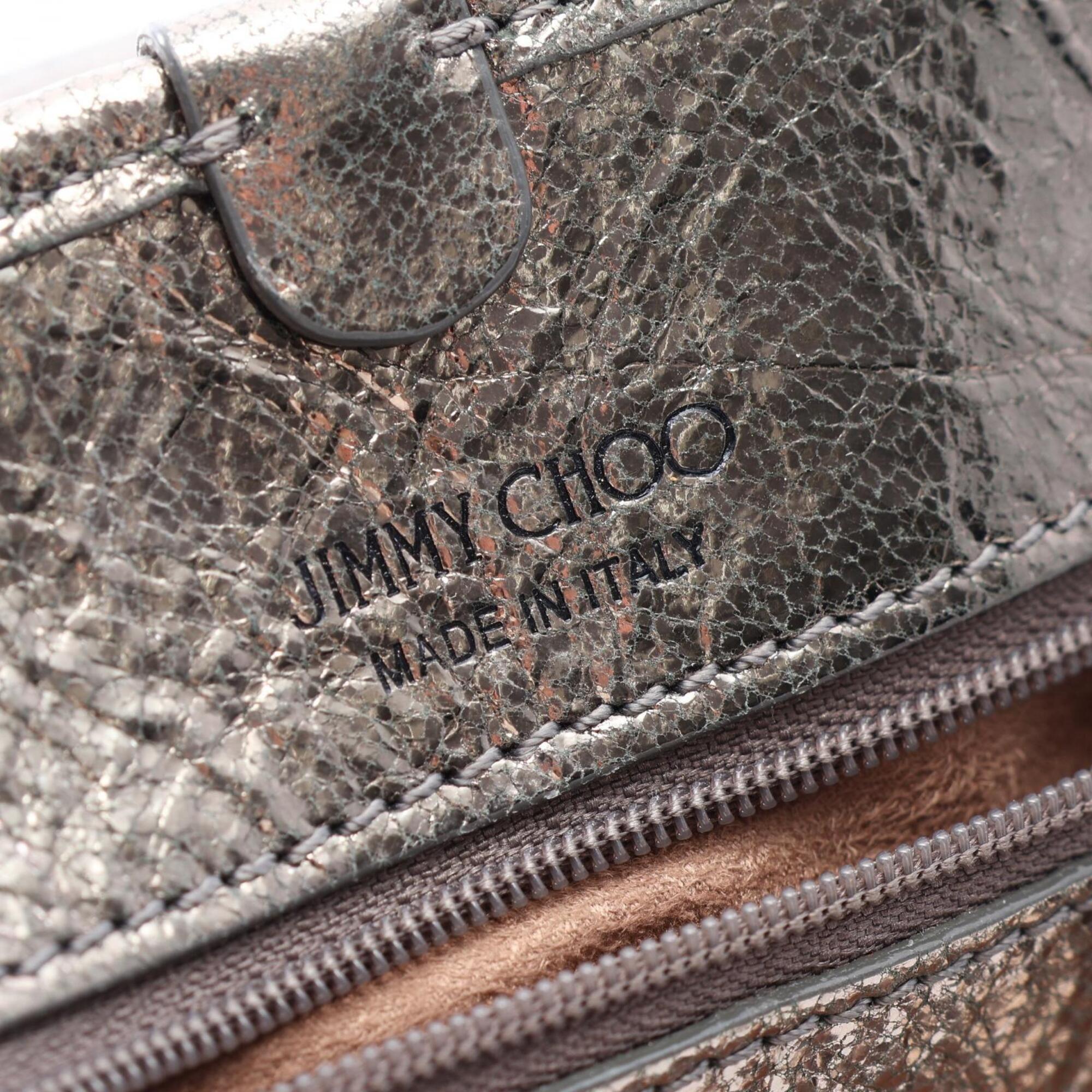 Jimmy Choo Silver Leather Handbag Tote Bag (Pre-Owned)