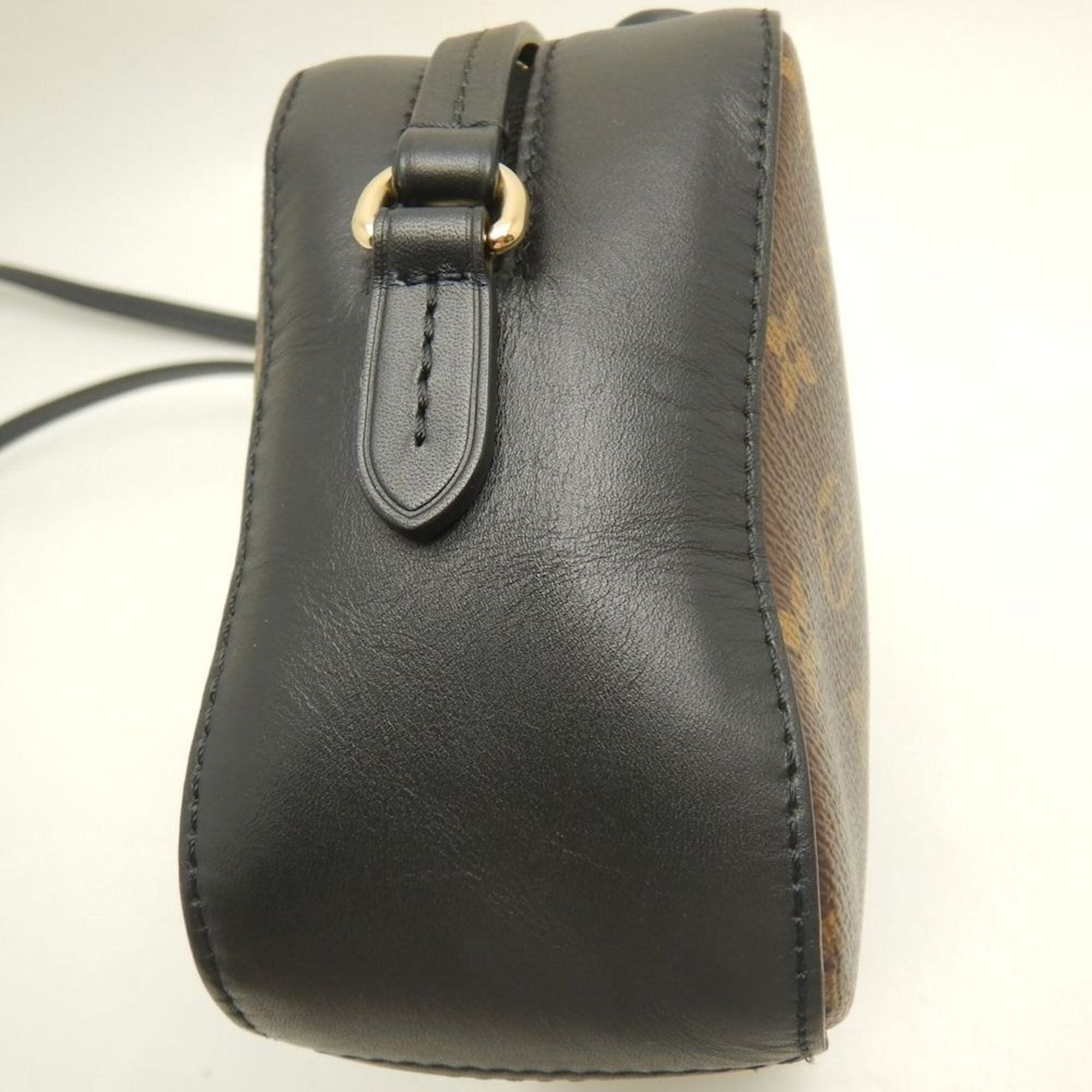 Louis Vuitton Noir Coated Canvas Leather Shoulder Bag (Pre-Owned)