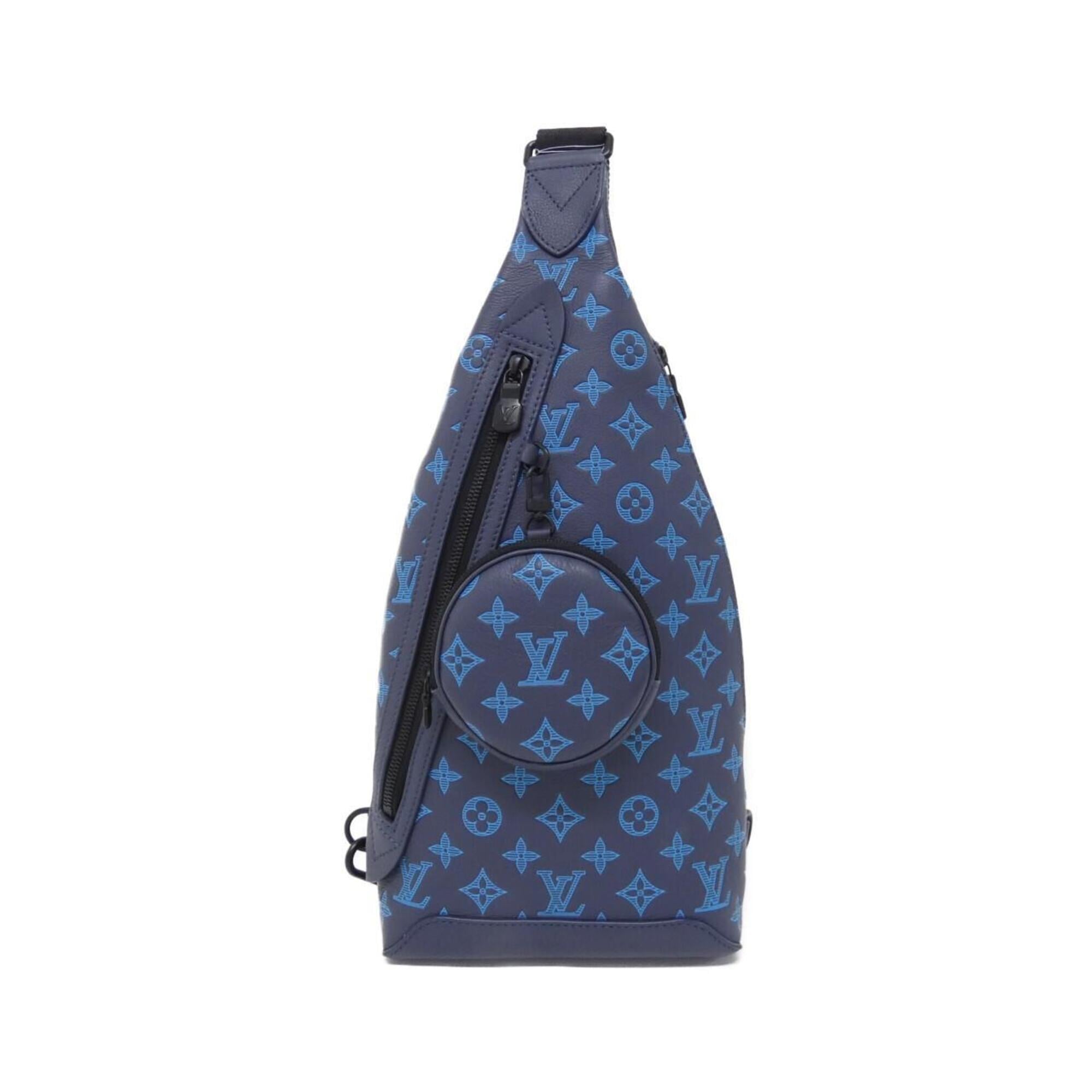Louis Vuitton Black Blue Monogram Navy Monogram Shadow Pouch Shoulder Bag (Pre-Owned)