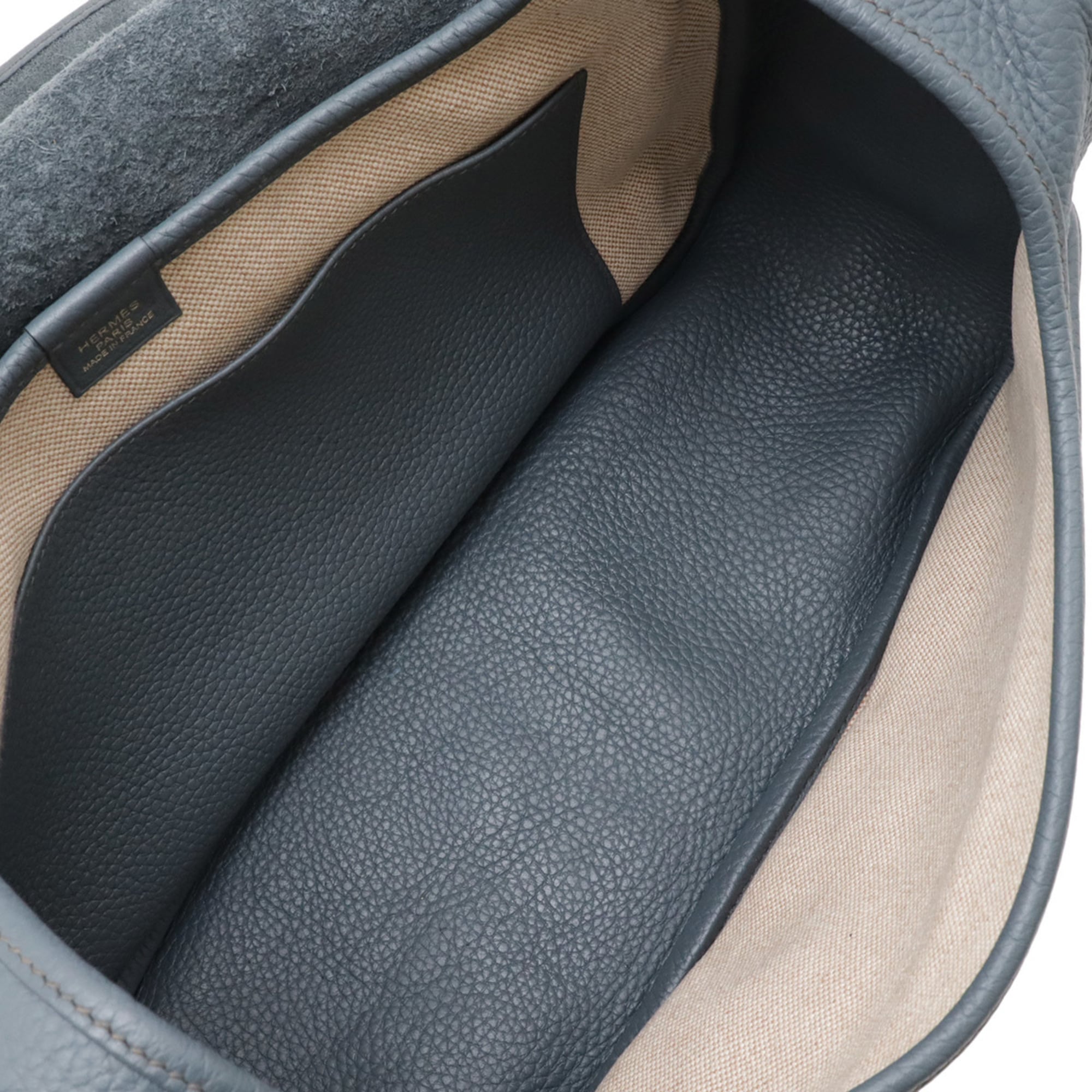 Hermes Light Gray Taurillon Clemence Leather Shoulder Bag (Pre-Owned)