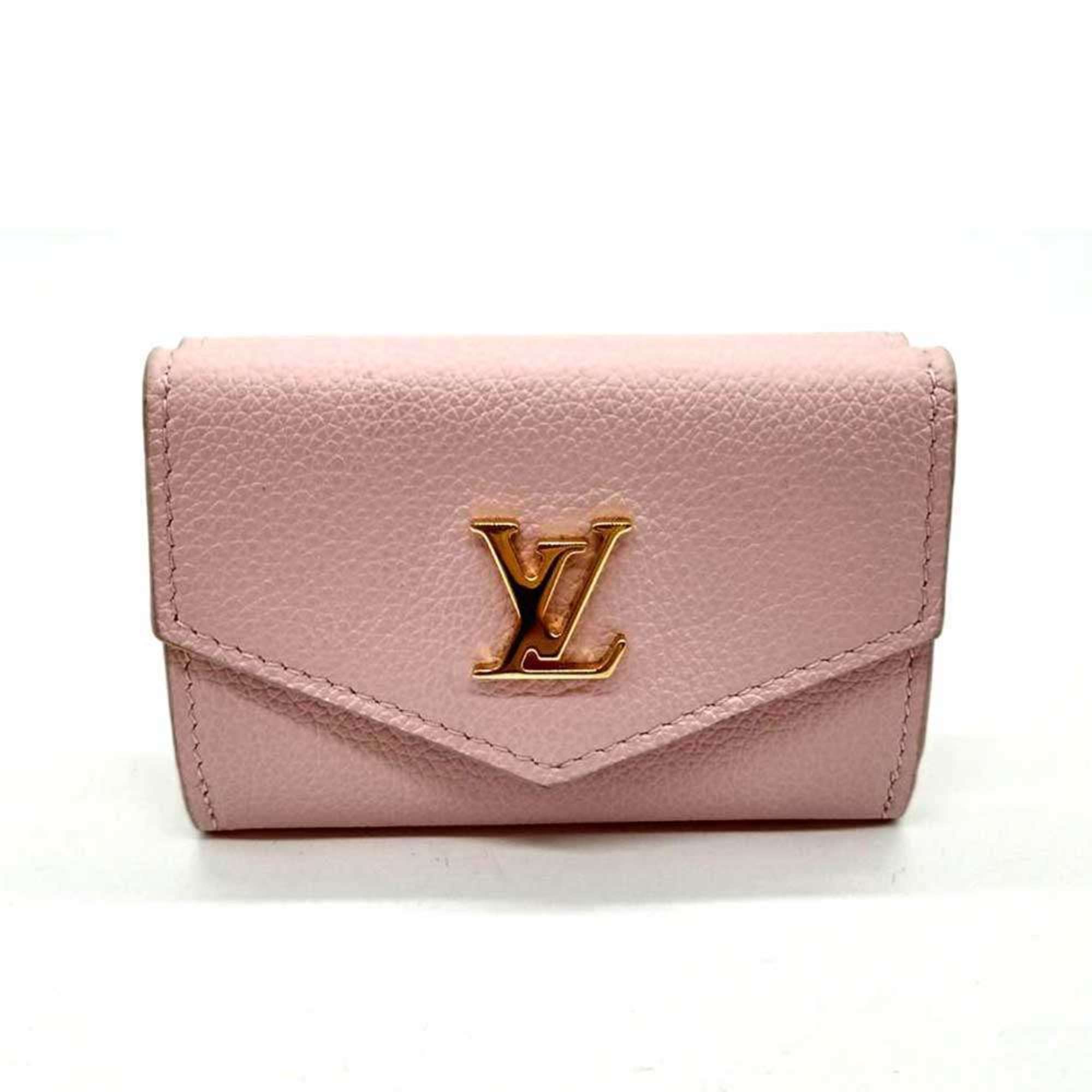 Louis Vuitton Pink Leather Wallet (Tri-Fold) (Pre-Owned)