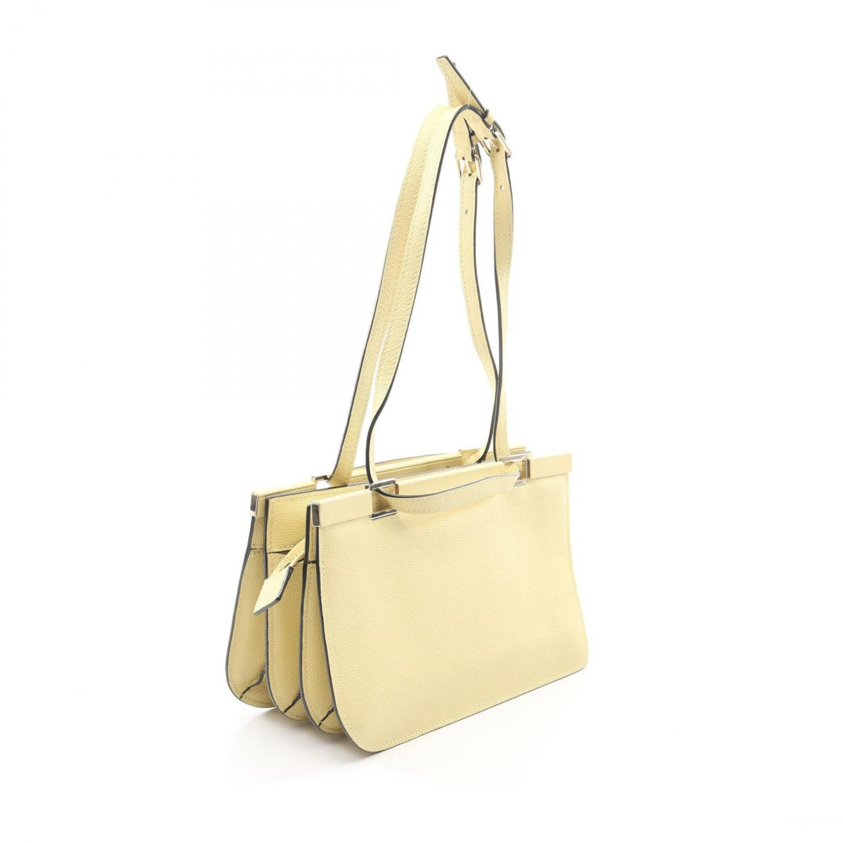 Valextra Yellow Leather Handbag Shoulder Bag (Pre-Owned)