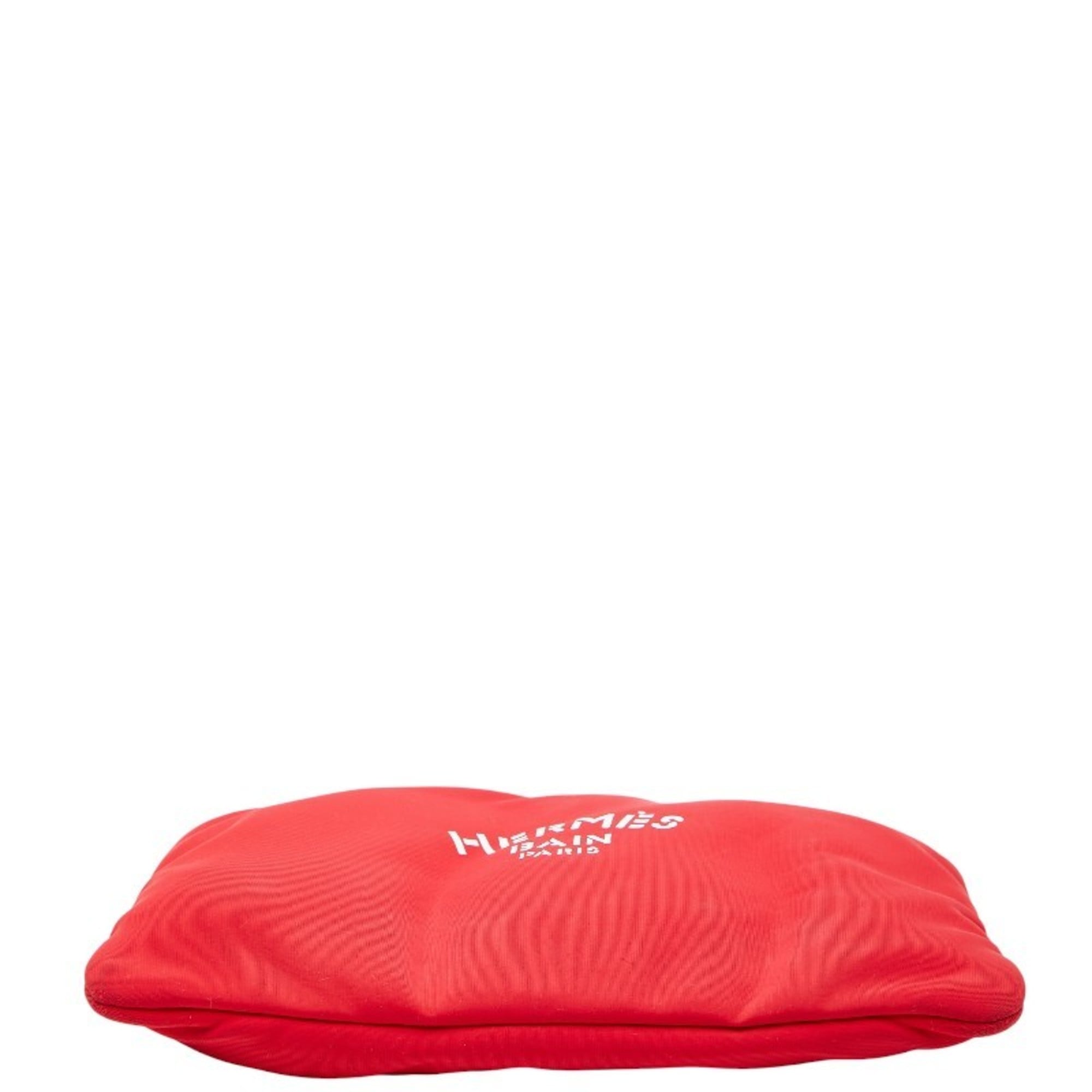 Hermes Red Color Rouge Casaque Polyamide Pouch (Pre-Owned)