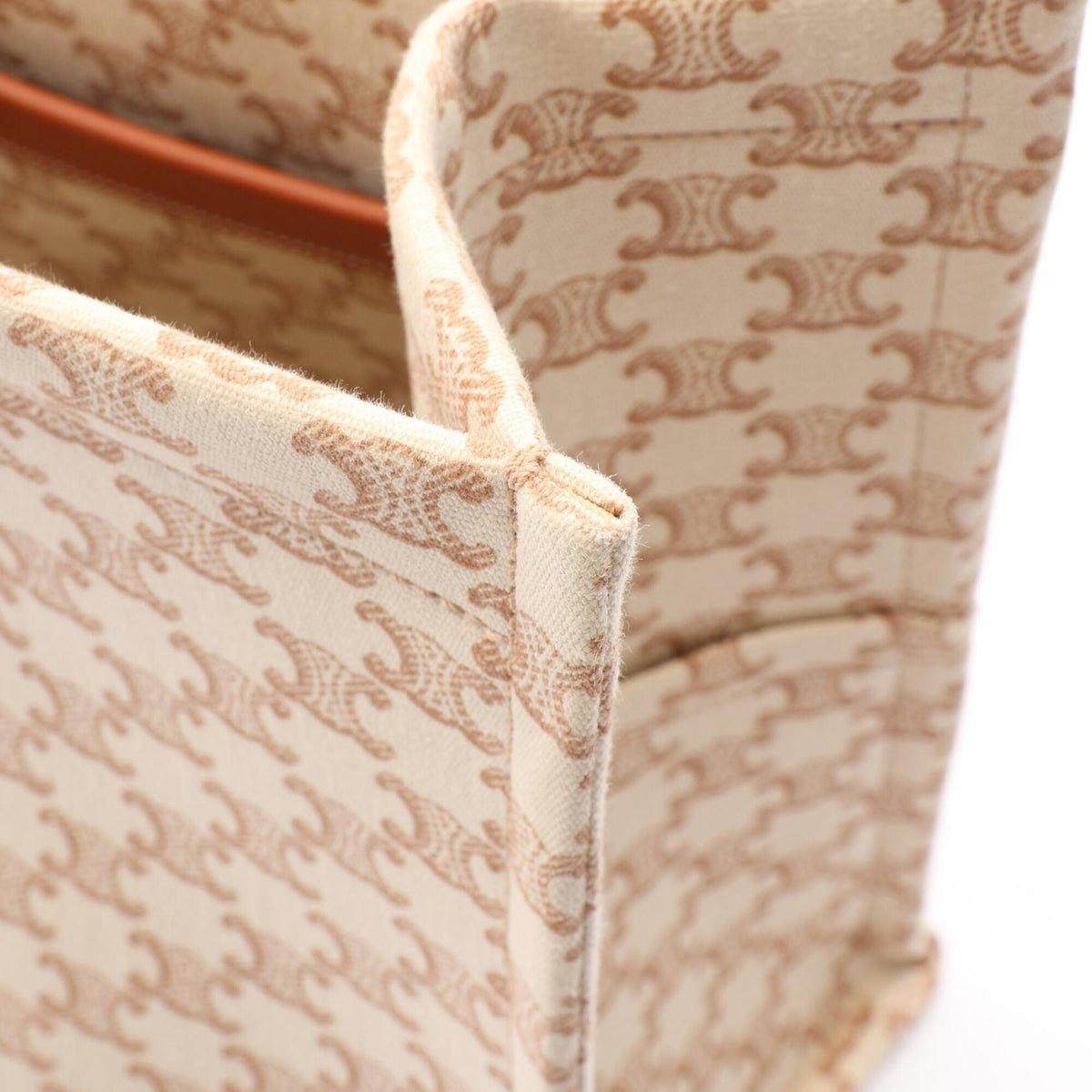 Celine Beige Brown Canvas Leather Handbag Tote Bag (Pre-Owned)