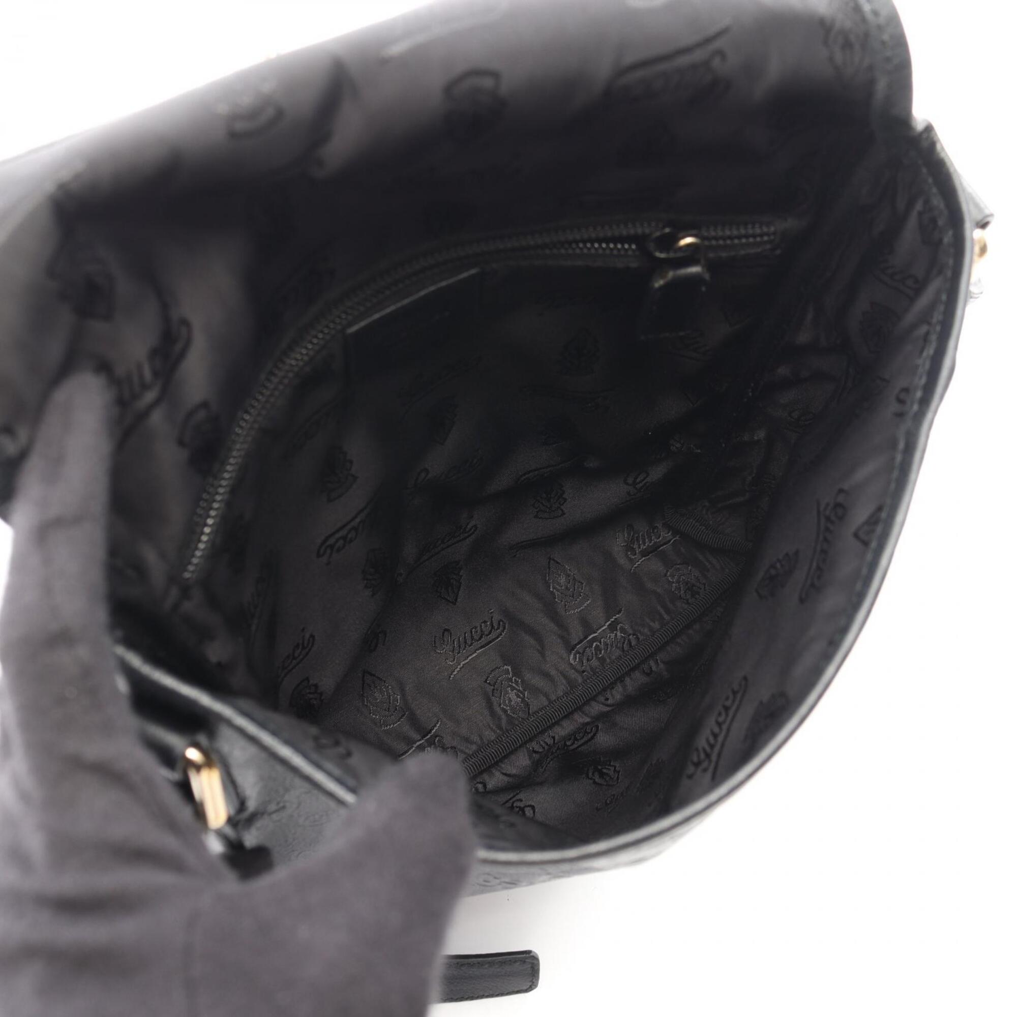 Gucci Black Leather Handbag Shoulder Bag (Pre-Owned)