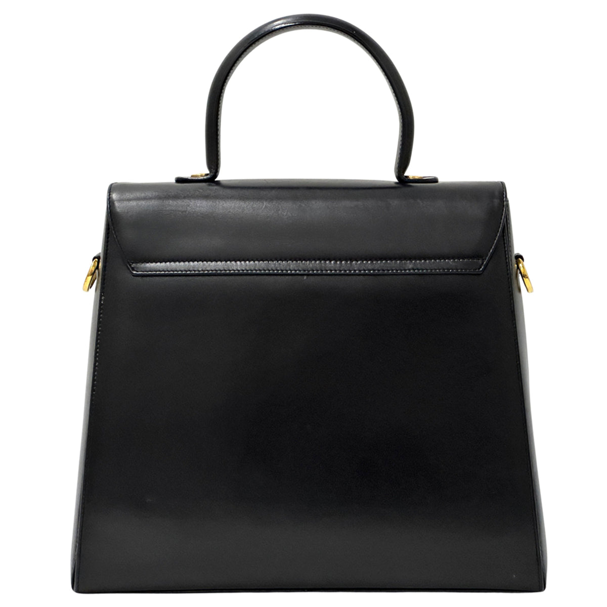 Salvatore Ferragamo Black Leather Handbag Shoulder Bag (Pre-Owned)