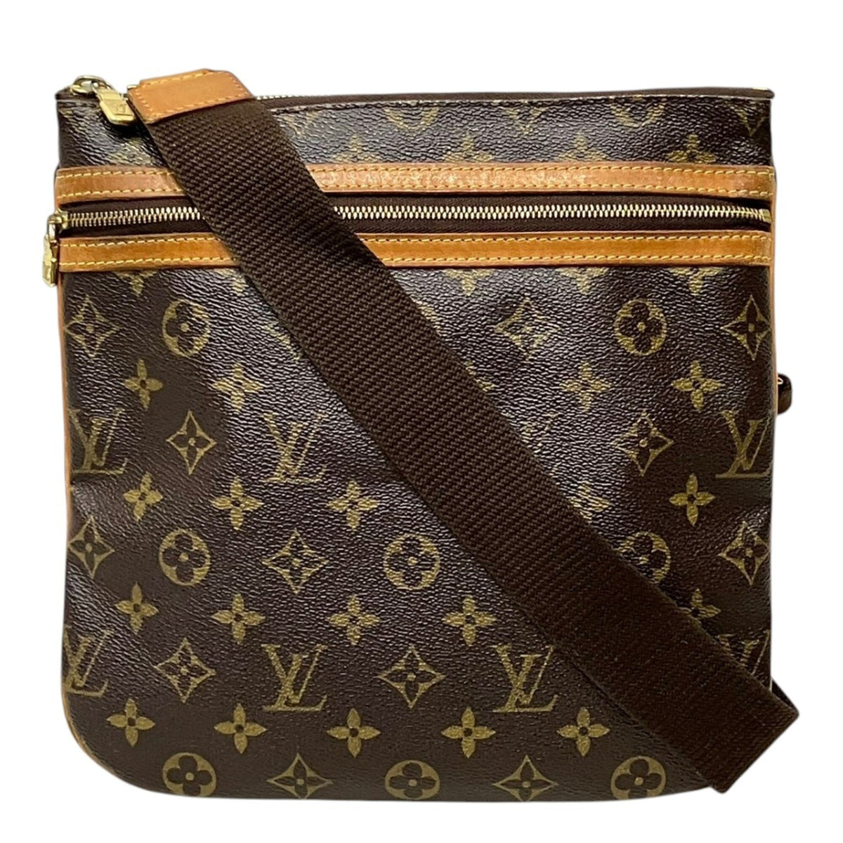 Louis Vuitton Brown Coated Canvas Pochette Shoulder Bag (Pre-Owned)