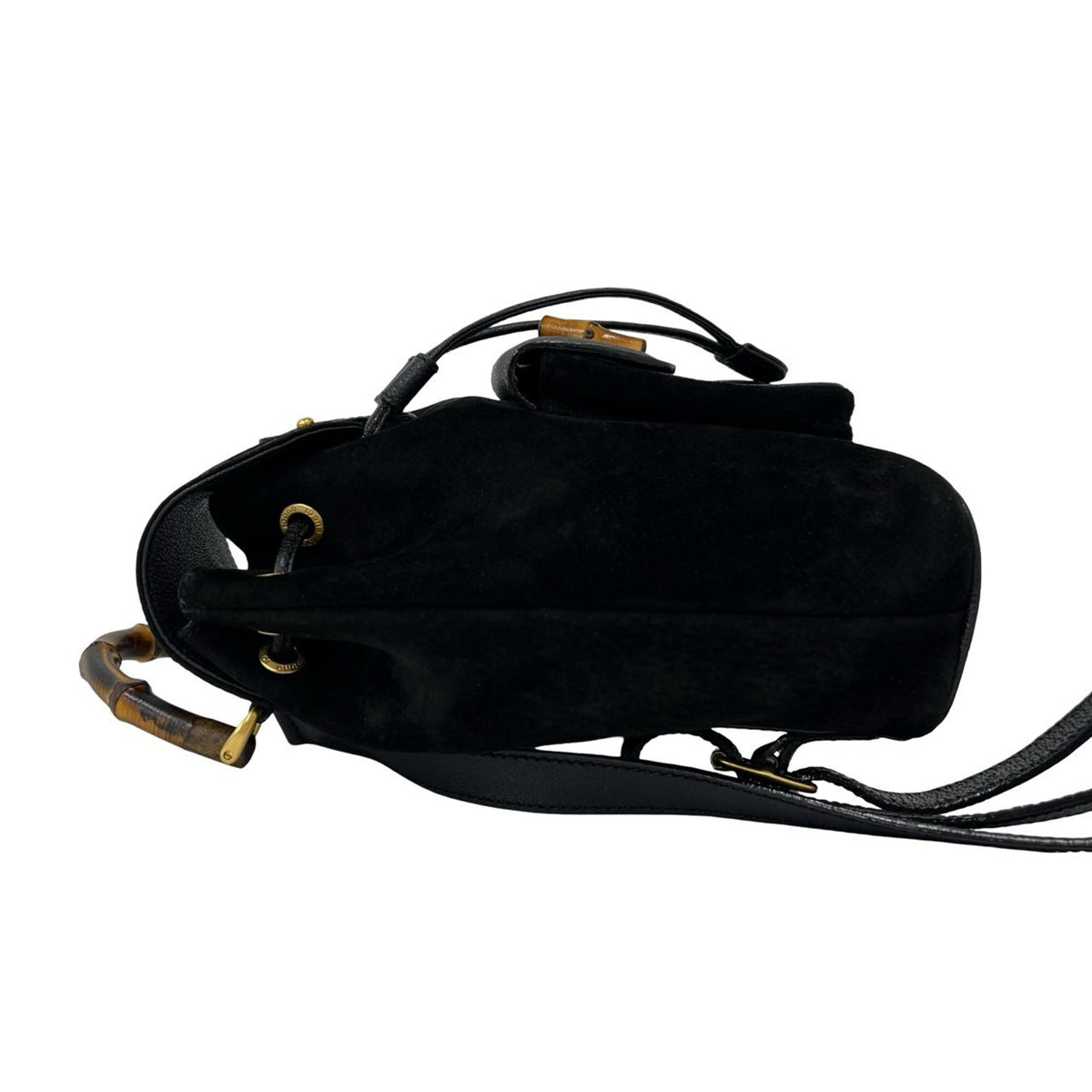 Gucci Black Suede Leather Backpack (Pre-Owned)