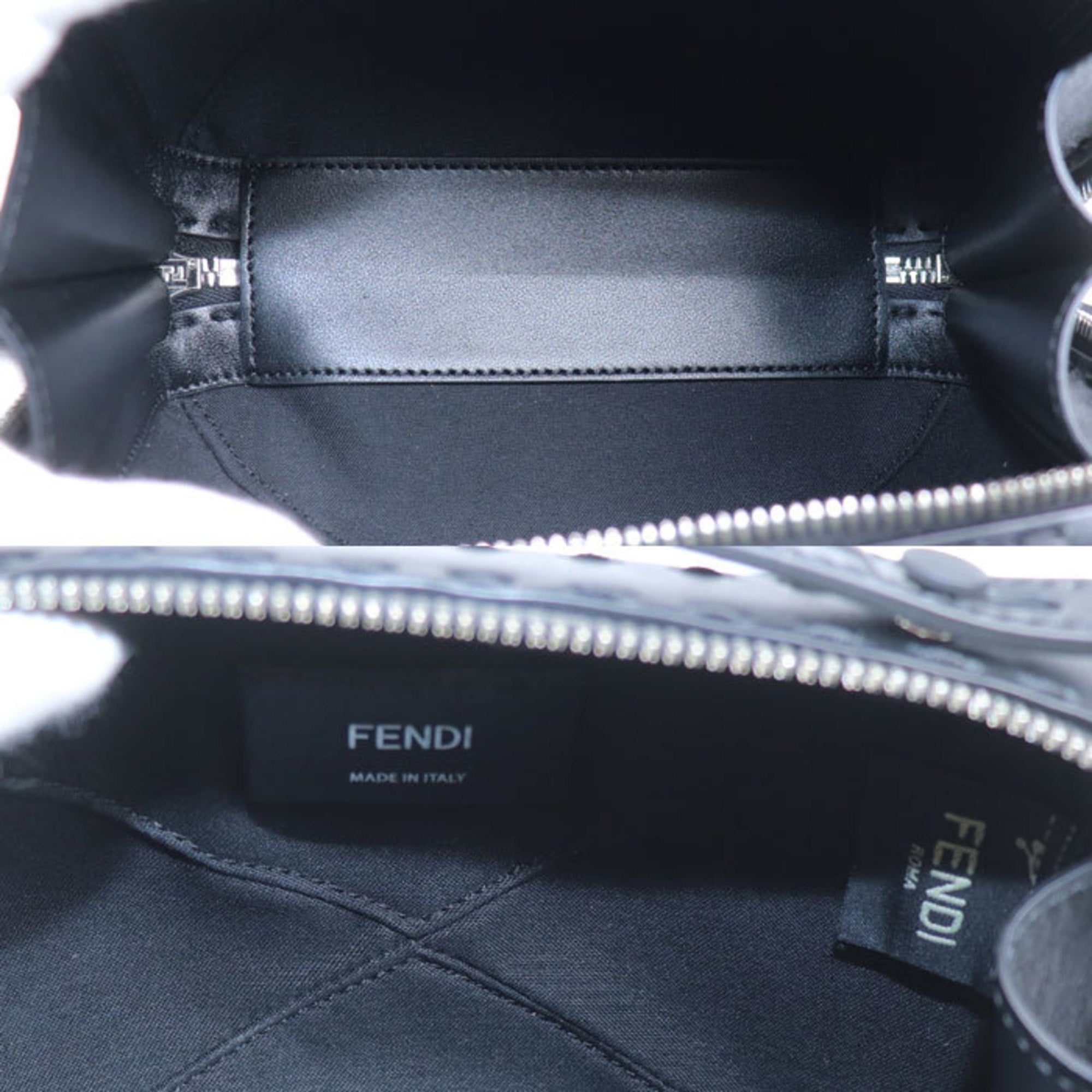 Fendi Black Canvas Leather Shoulder Bag (Pre-Owned)