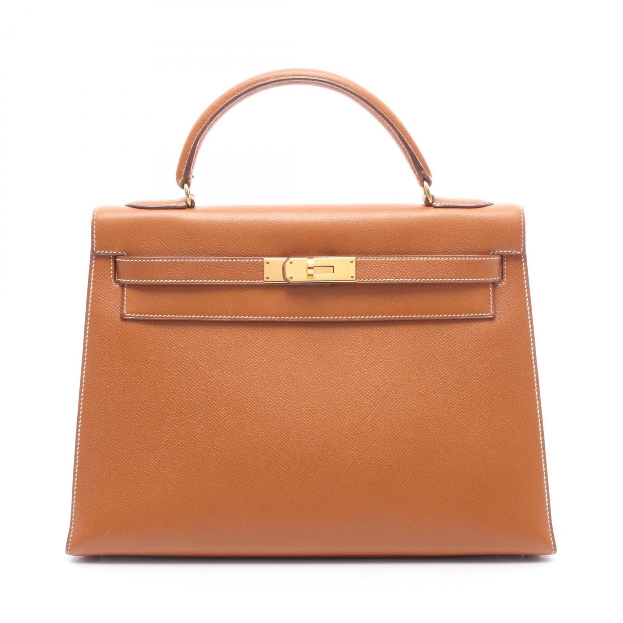 Hermes Brown Courchevel Leather Handbag (Pre-Owned)