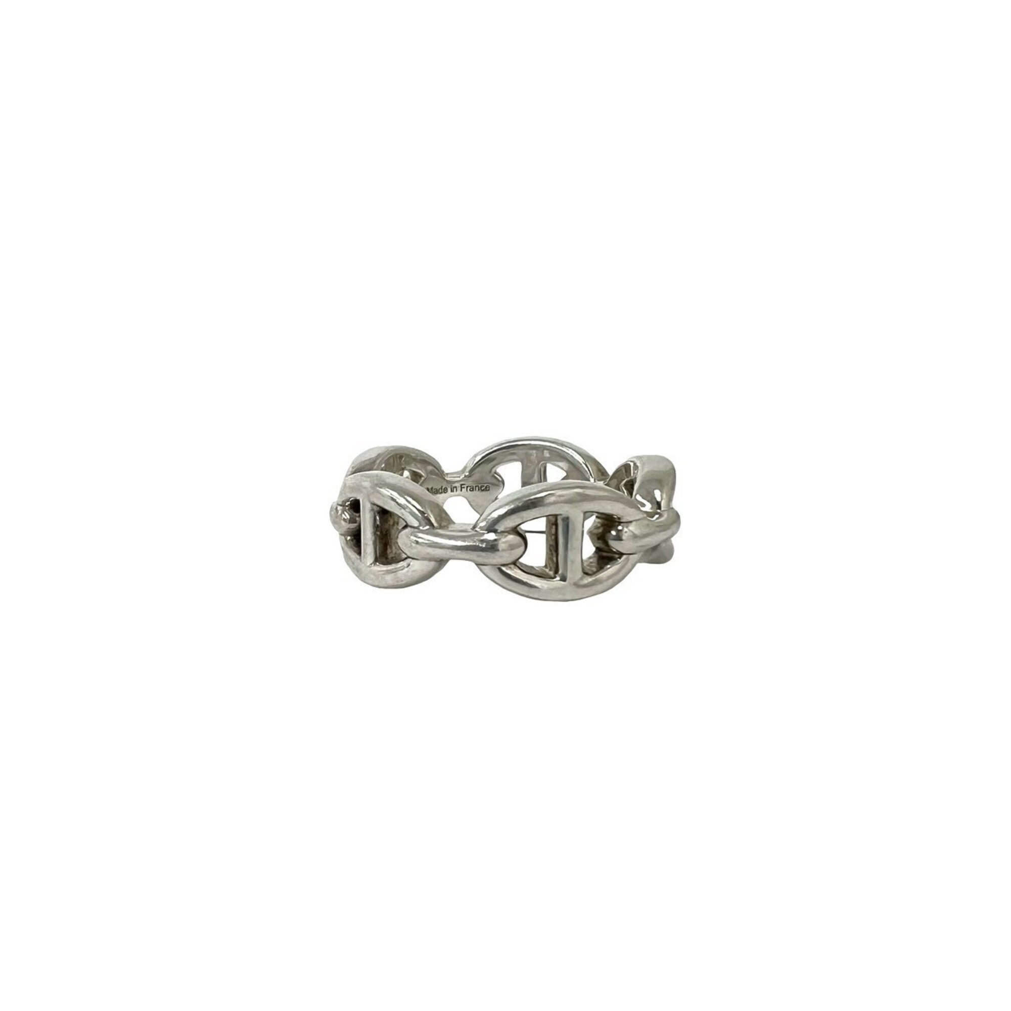 Hermes Silver Silver 925 Band Ring (Pre-Owned)