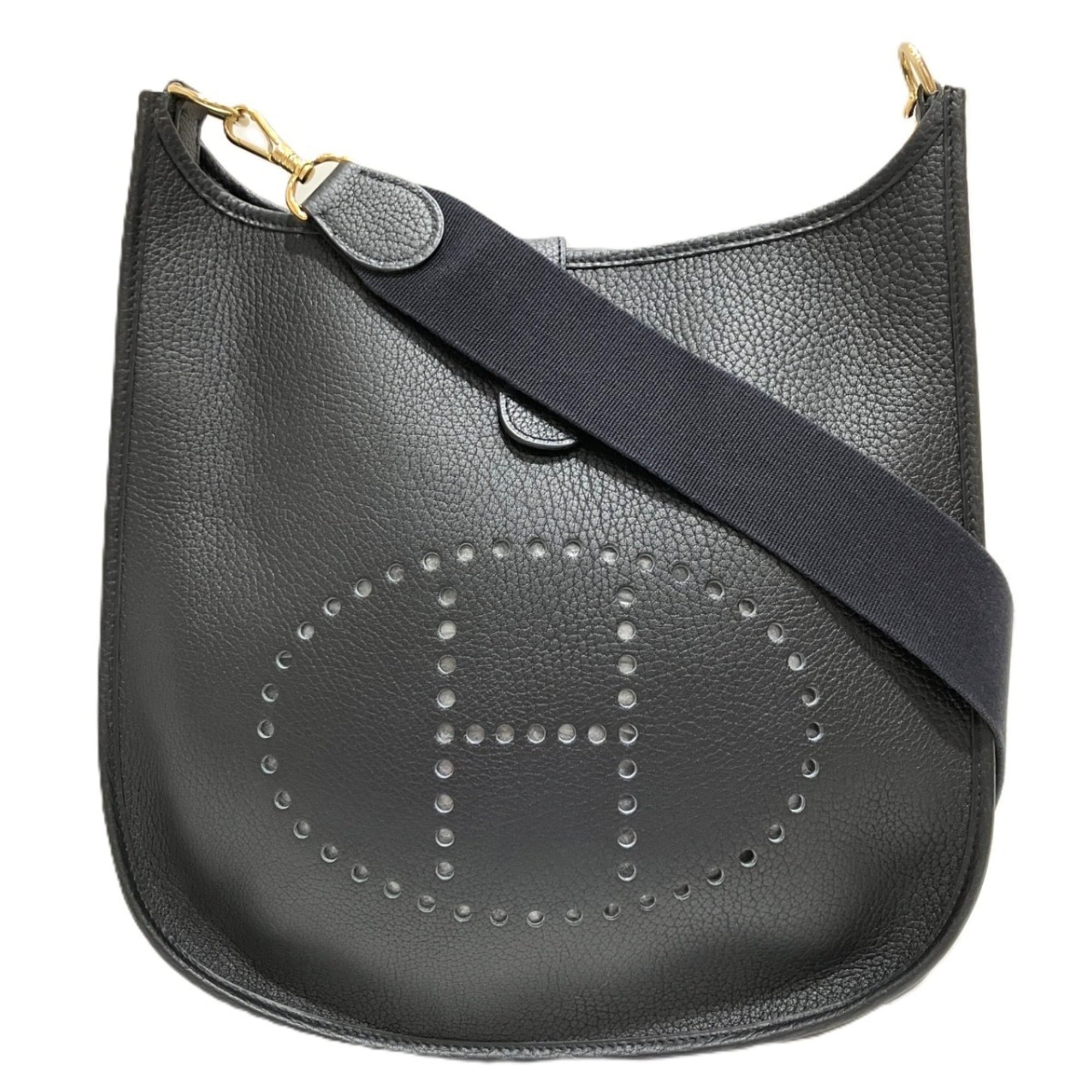 Hermes Evelyne Black Taurillon Clemence Leather Shoulder Bag (Pre-Owned)