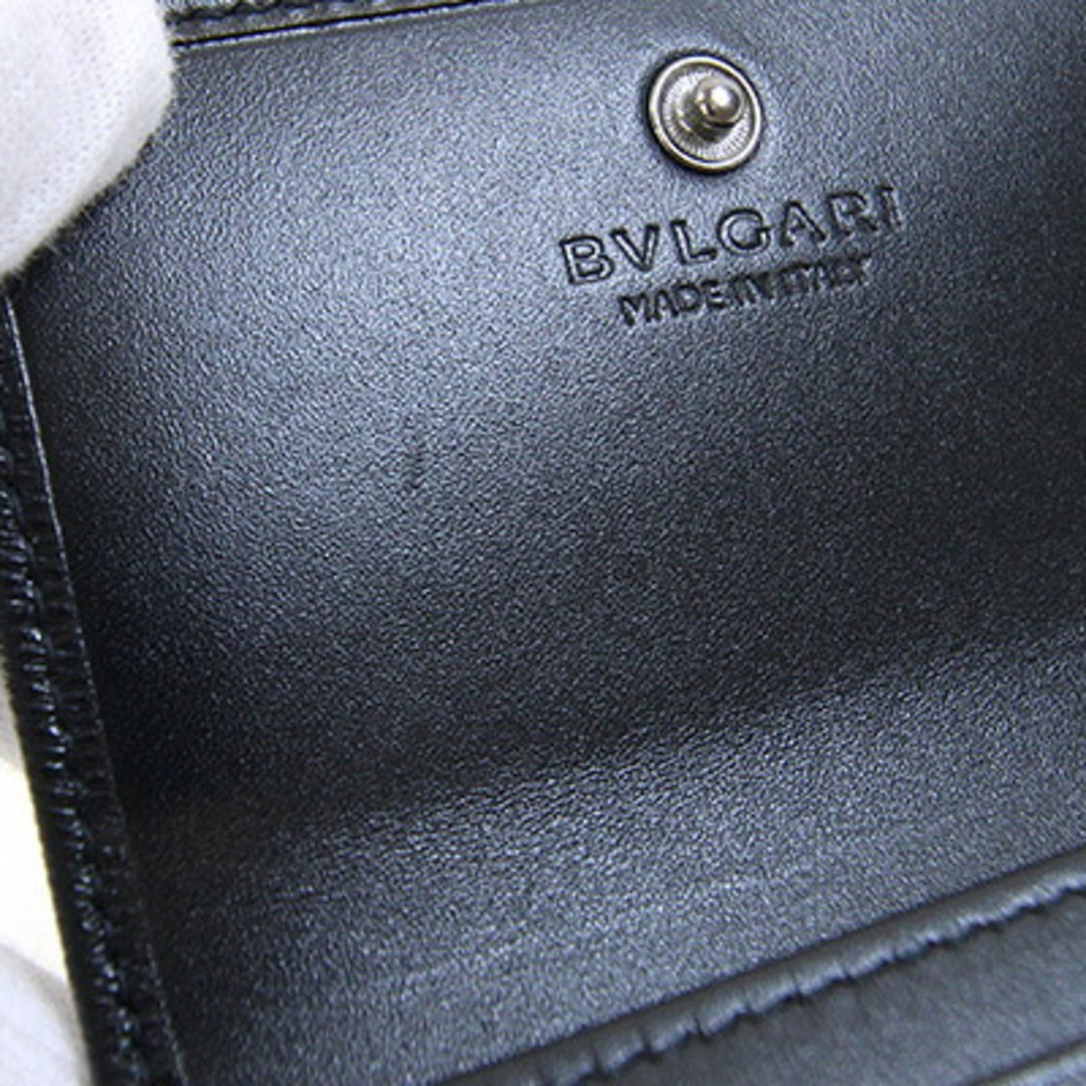 Bvlgari Black Leather Coin Purse/Coin Case (Pre-Owned)