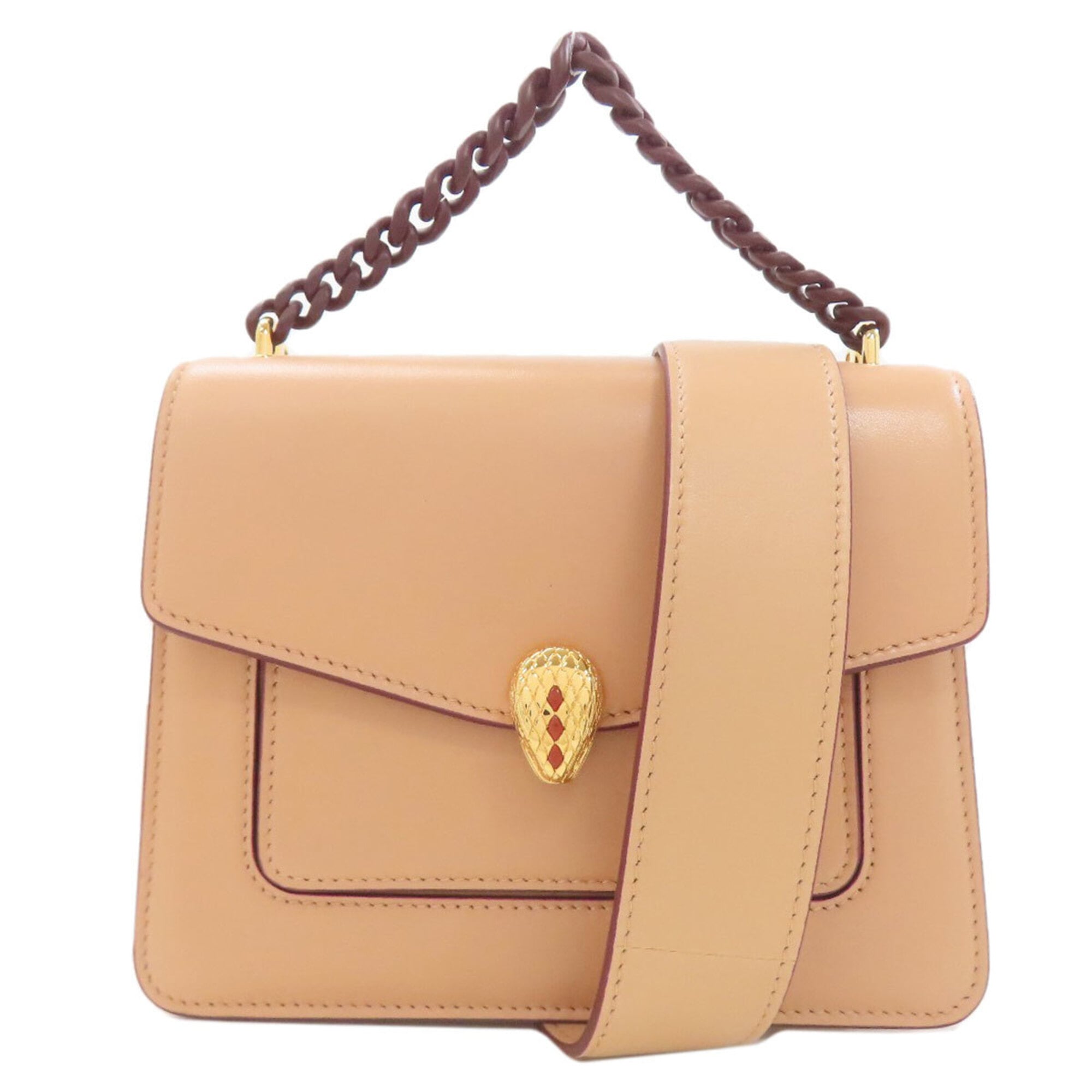 Bvlgari Beige Leather Handbag (Pre-Owned)
