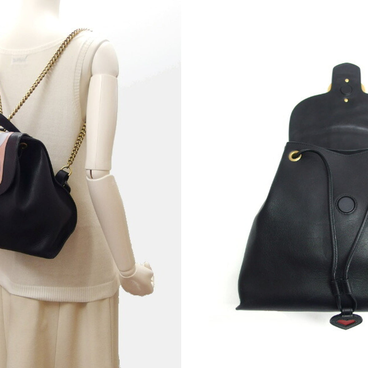 Gucci Black Multi-Color Leather Backpack (Pre-Owned)