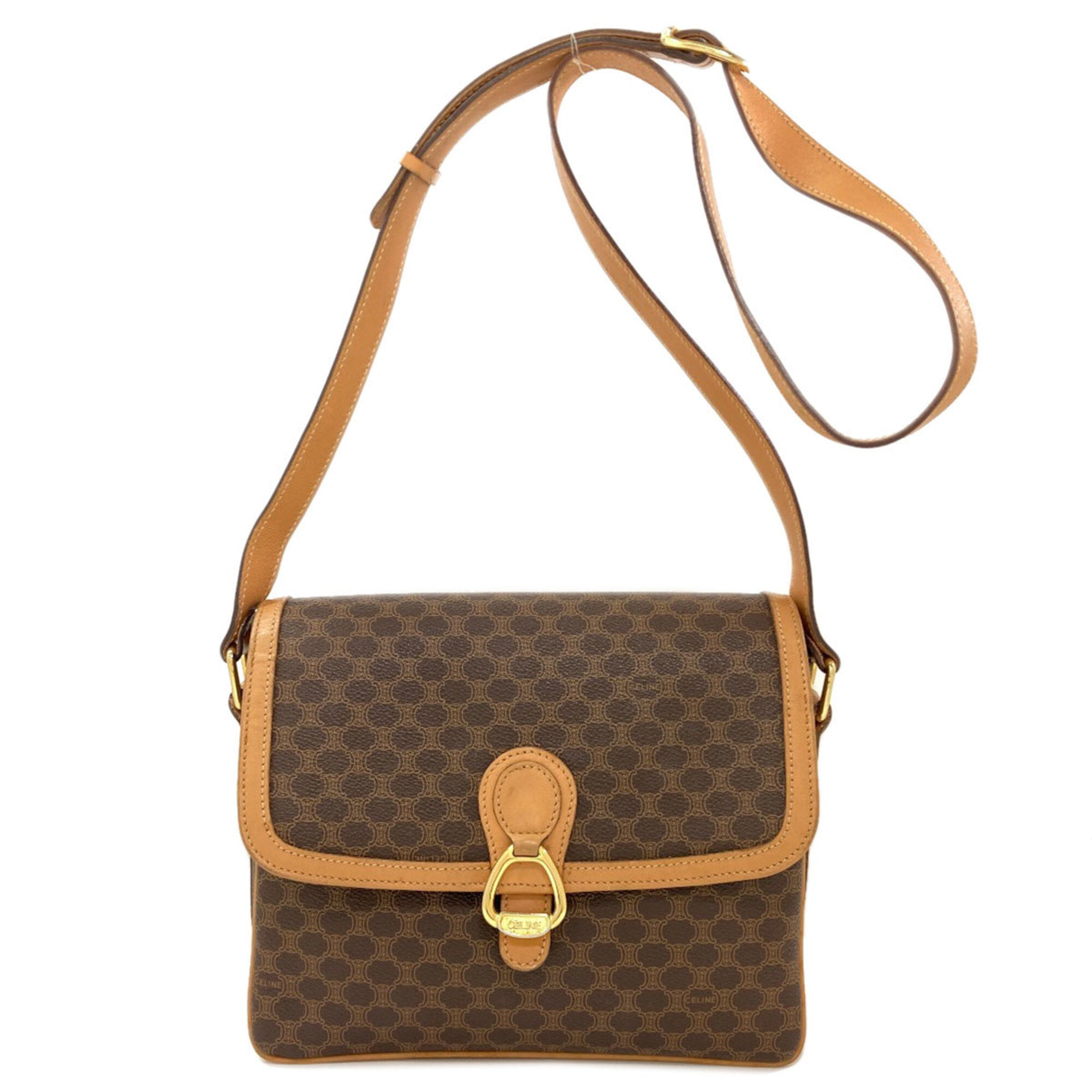 Celine Macadam Brown Pvc Shoulder Bag (Pre-Owned)