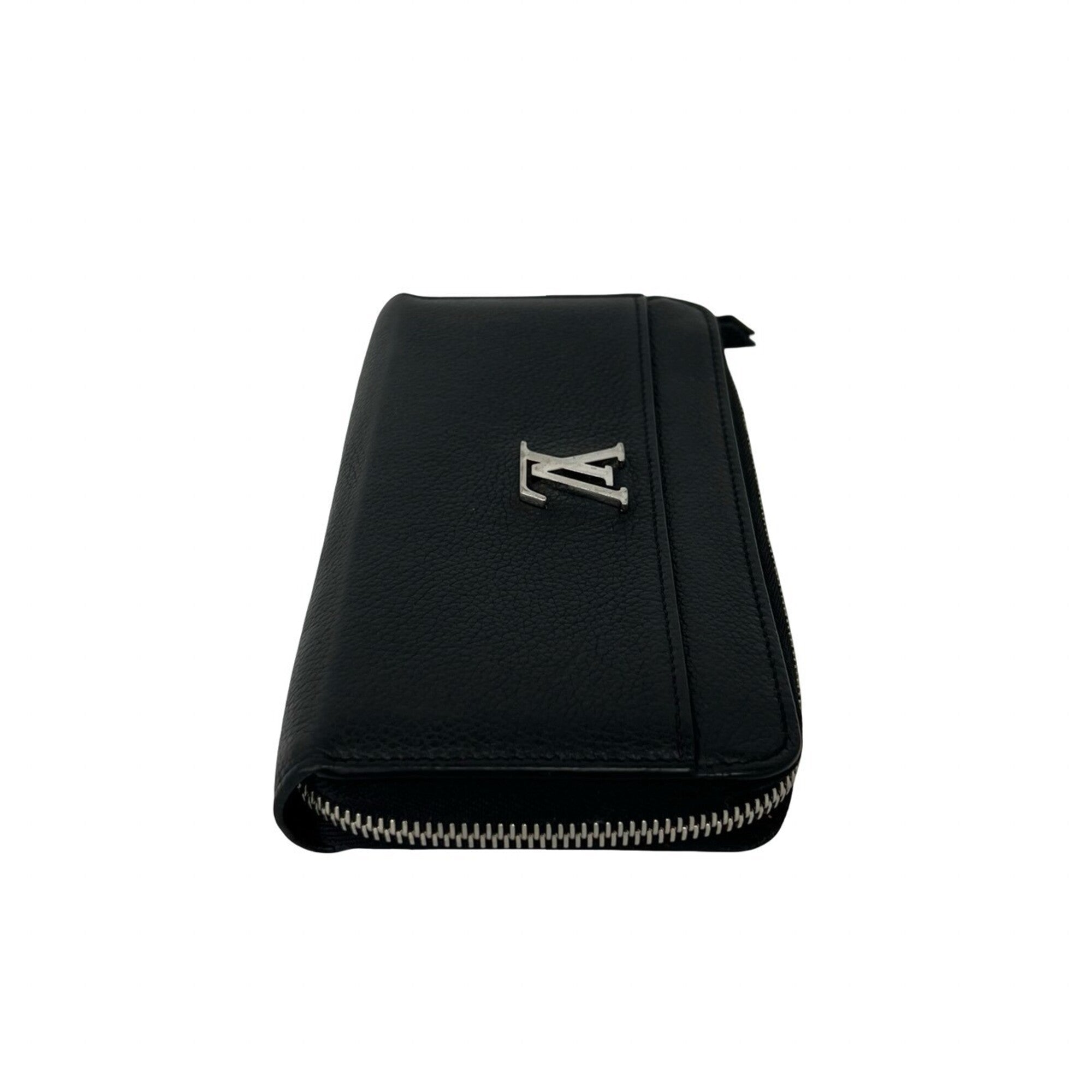 Louis Vuitton Black Leather Long Wallet (Bi-Fold) (Pre-Owned)