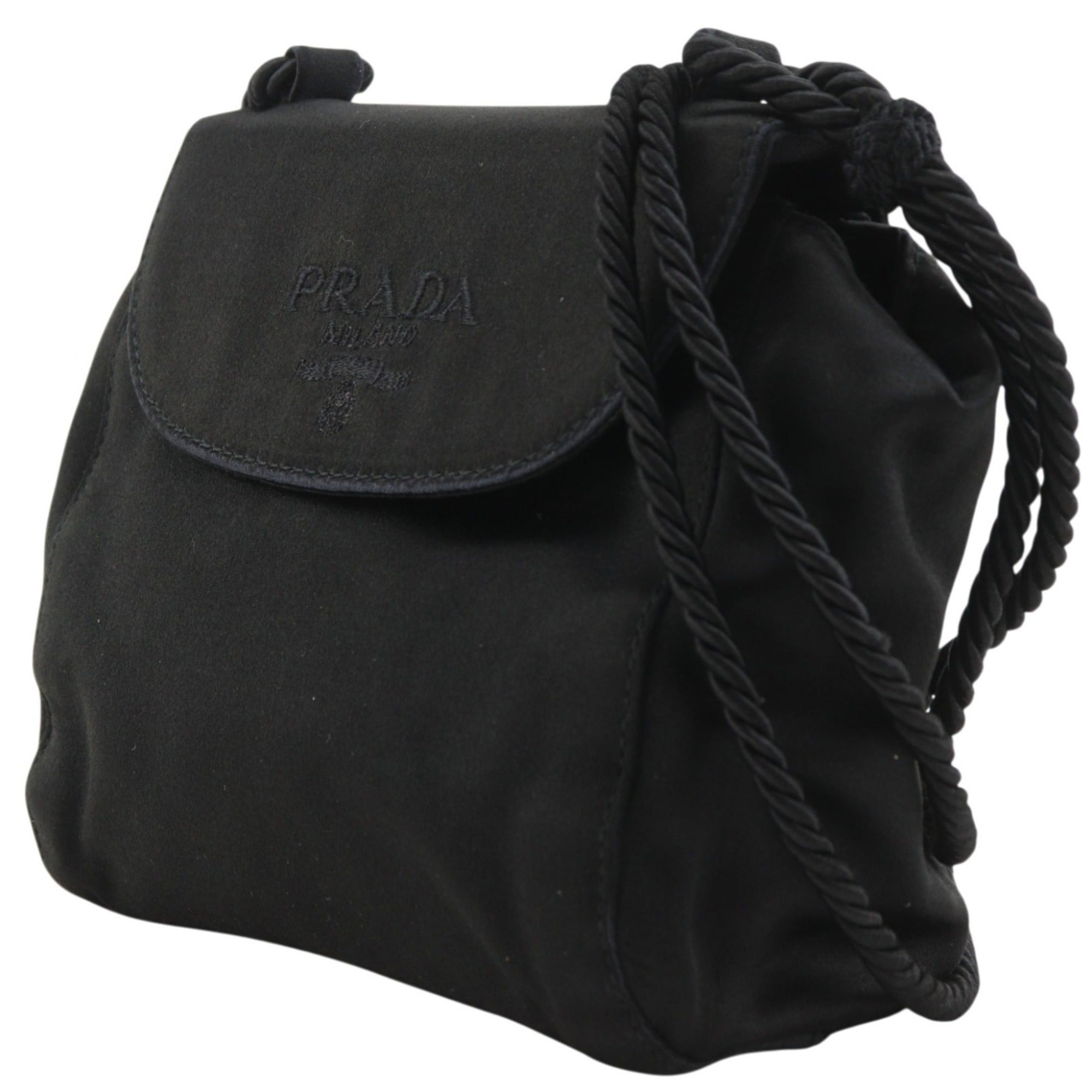 Prada Black Satin Shoulder Bag (Pre-Owned)