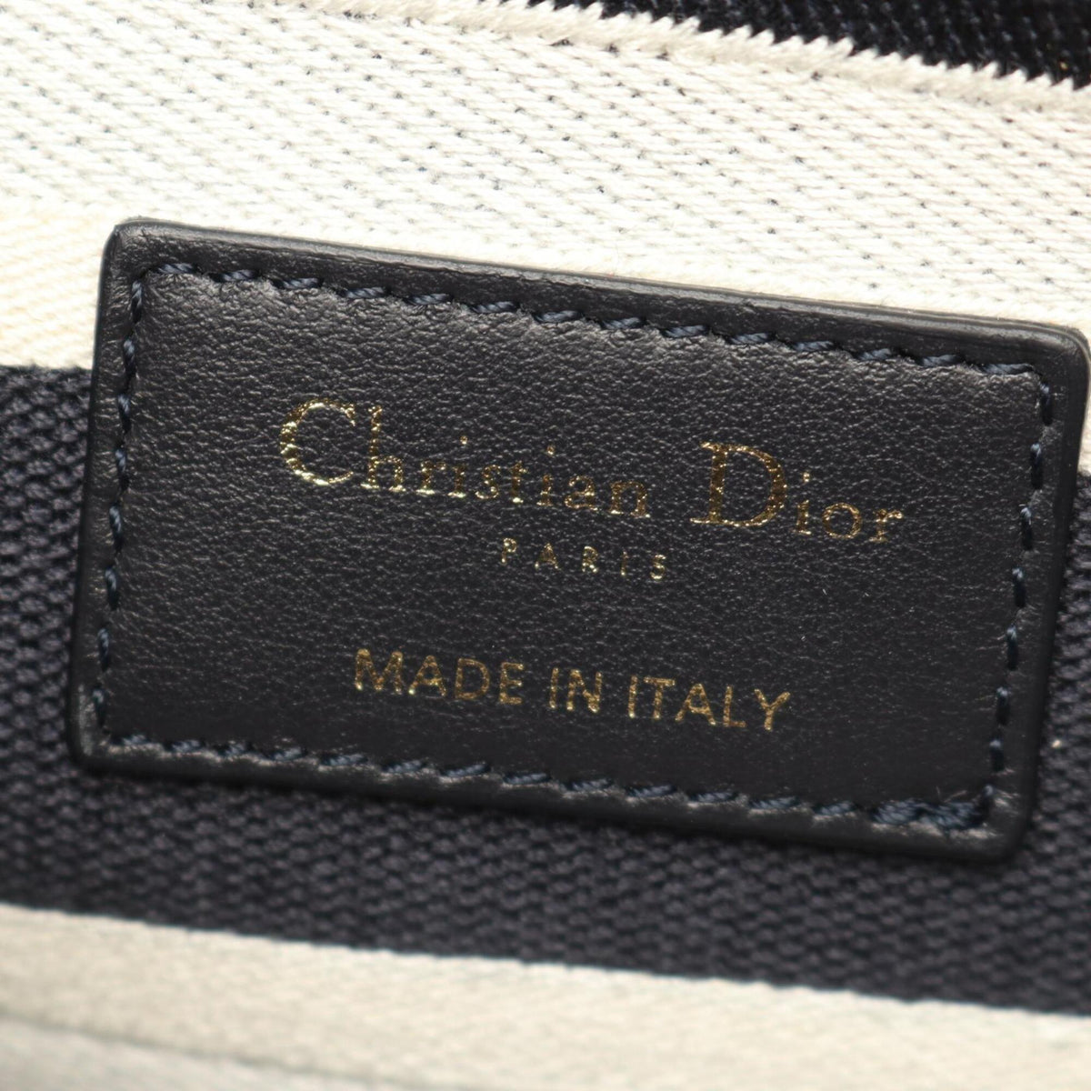 Christian Dior Navy White Canvas Handbag (Pre-Owned)