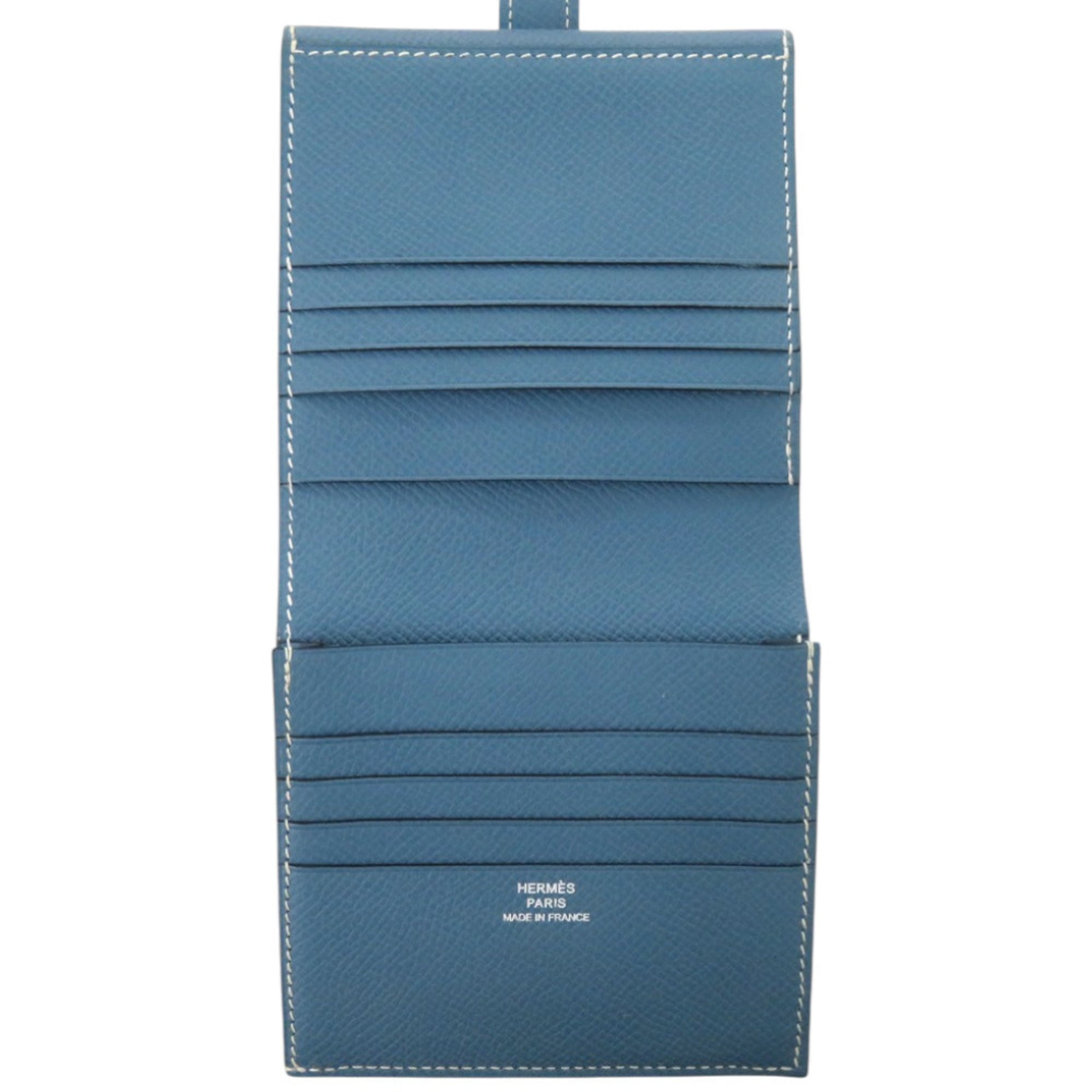 Hermes Blue Jean Epsom Leather Wallet (Bi-Fold) (Pre-Owned)