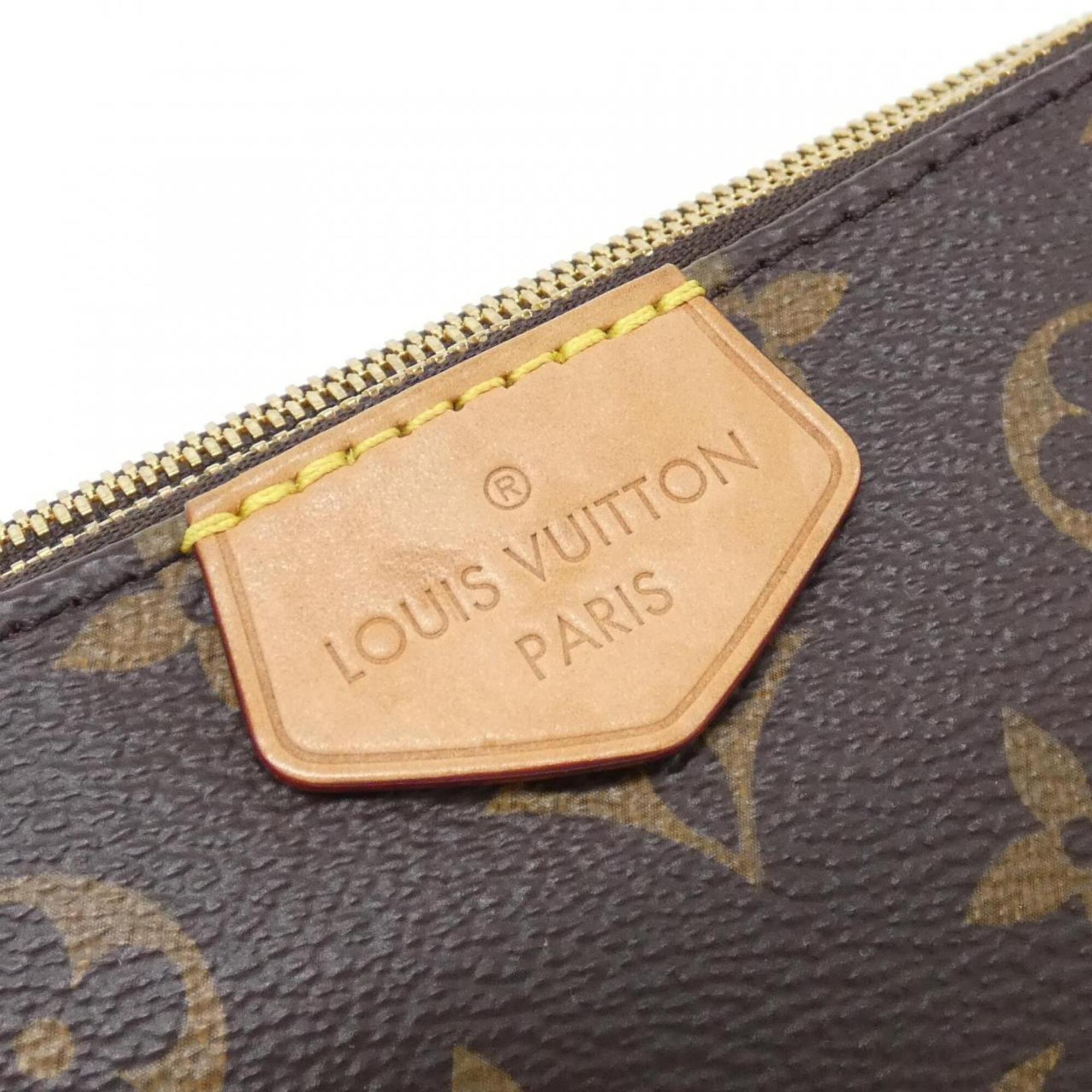 Louis Vuitton Khaki Marron Coated Canvas Pochette Pouch Shoulder Bag (Pre-Owned)
