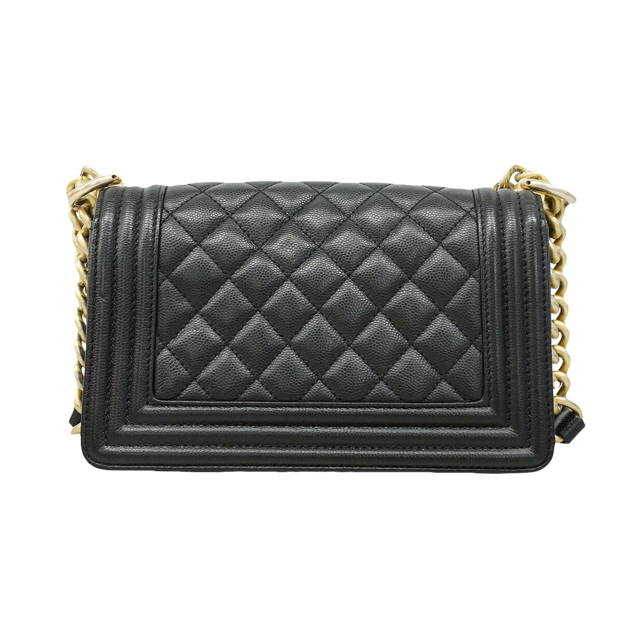 Chanel Black Grained Calfskin Shoulder Bag (Pre-Owned)
