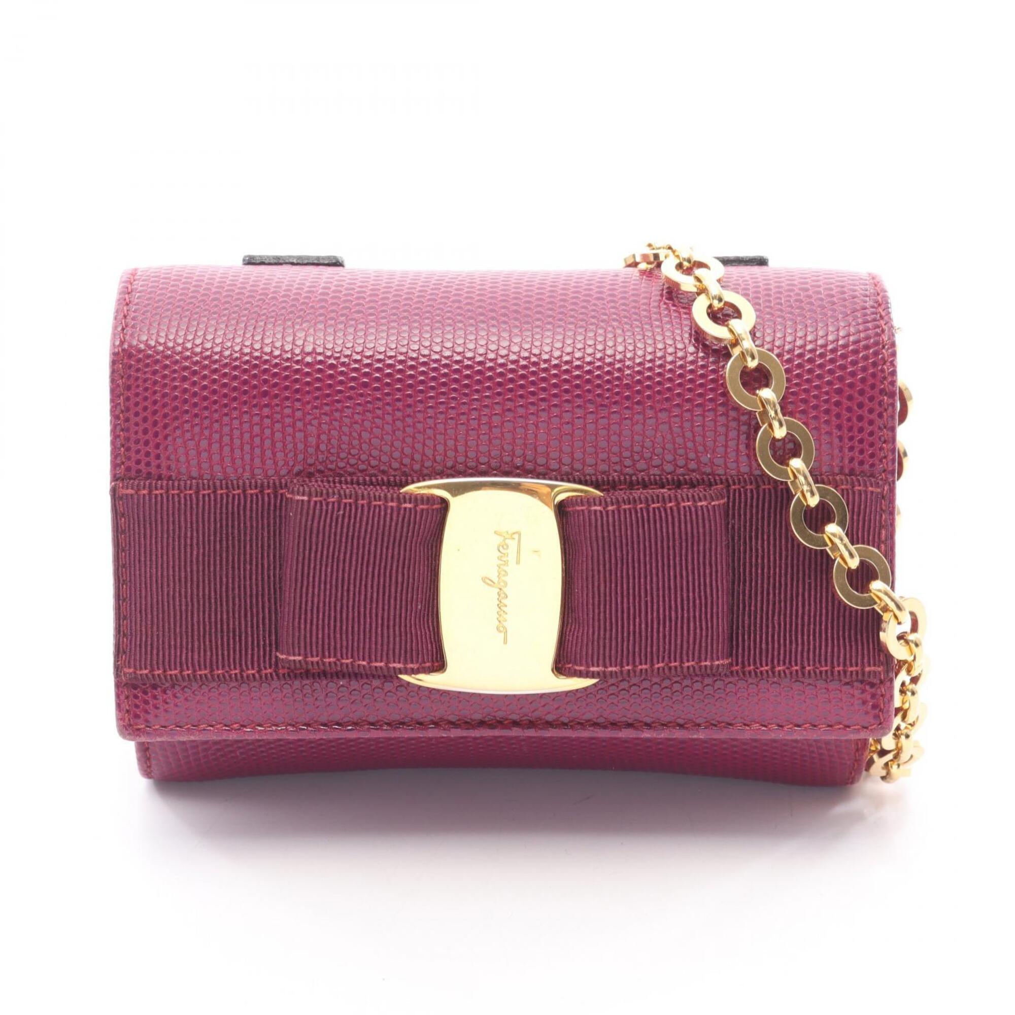 Salvatore Ferragamo Purple Leather Shoulder Bag (Pre-Owned)