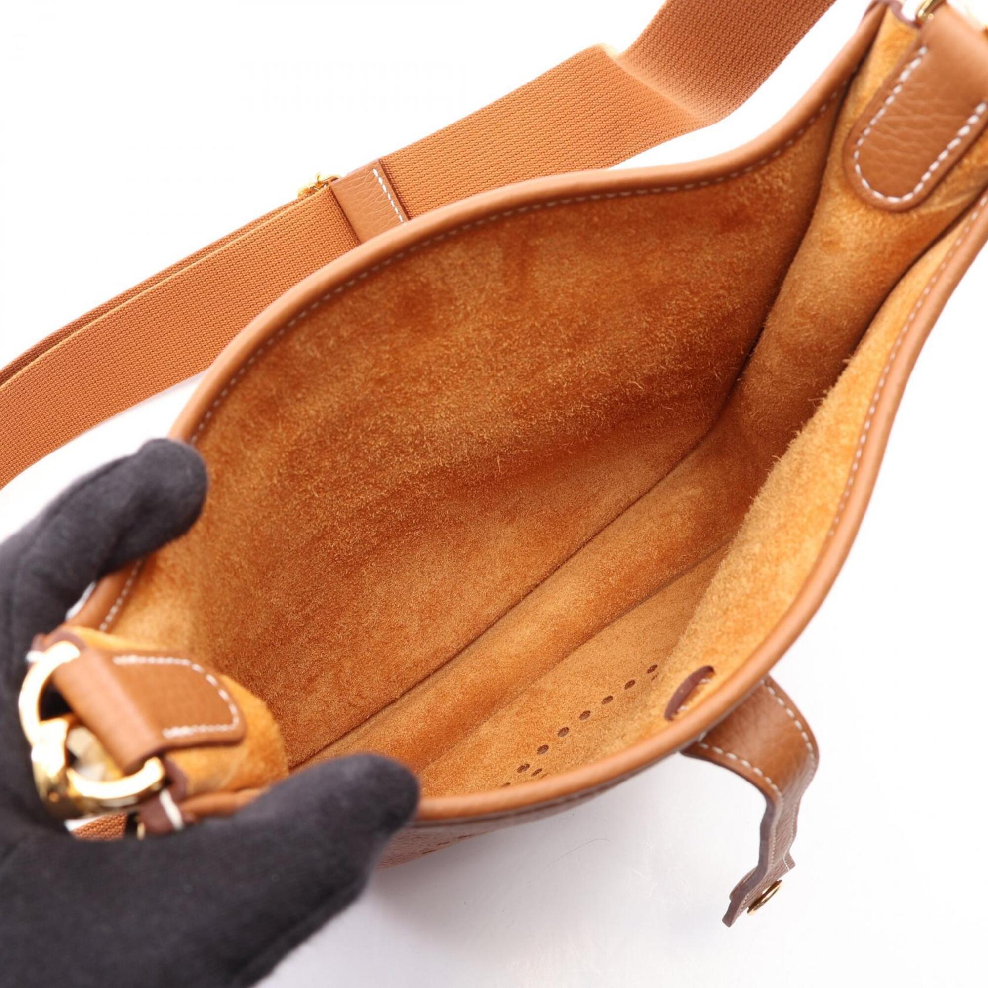 Hermes Brown Taurillon Clemence Leather Handbag Shoulder Bag (Pre-Owned)