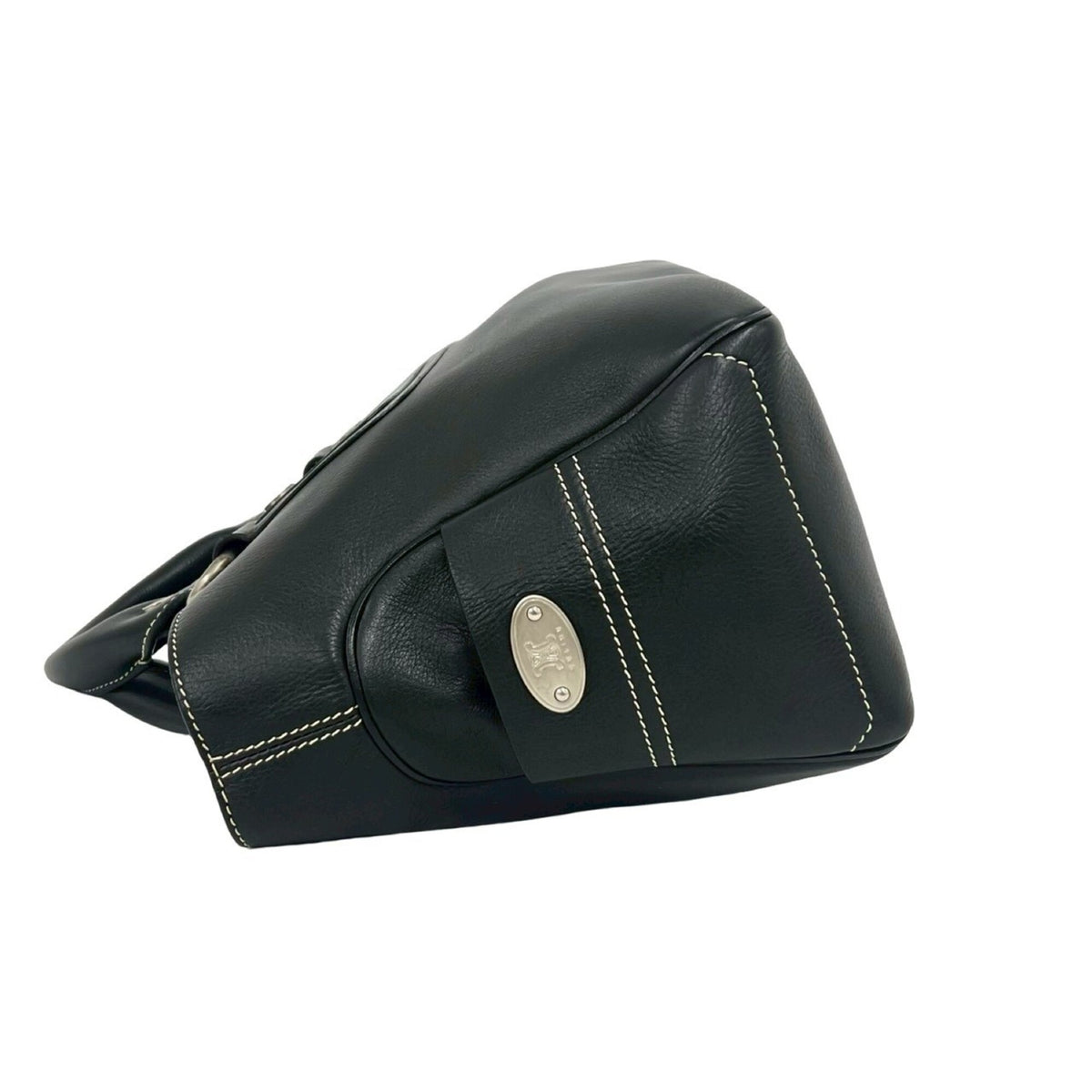Celine Black Leather Boston Bag Handbag Tote Bag (Pre-Owned)