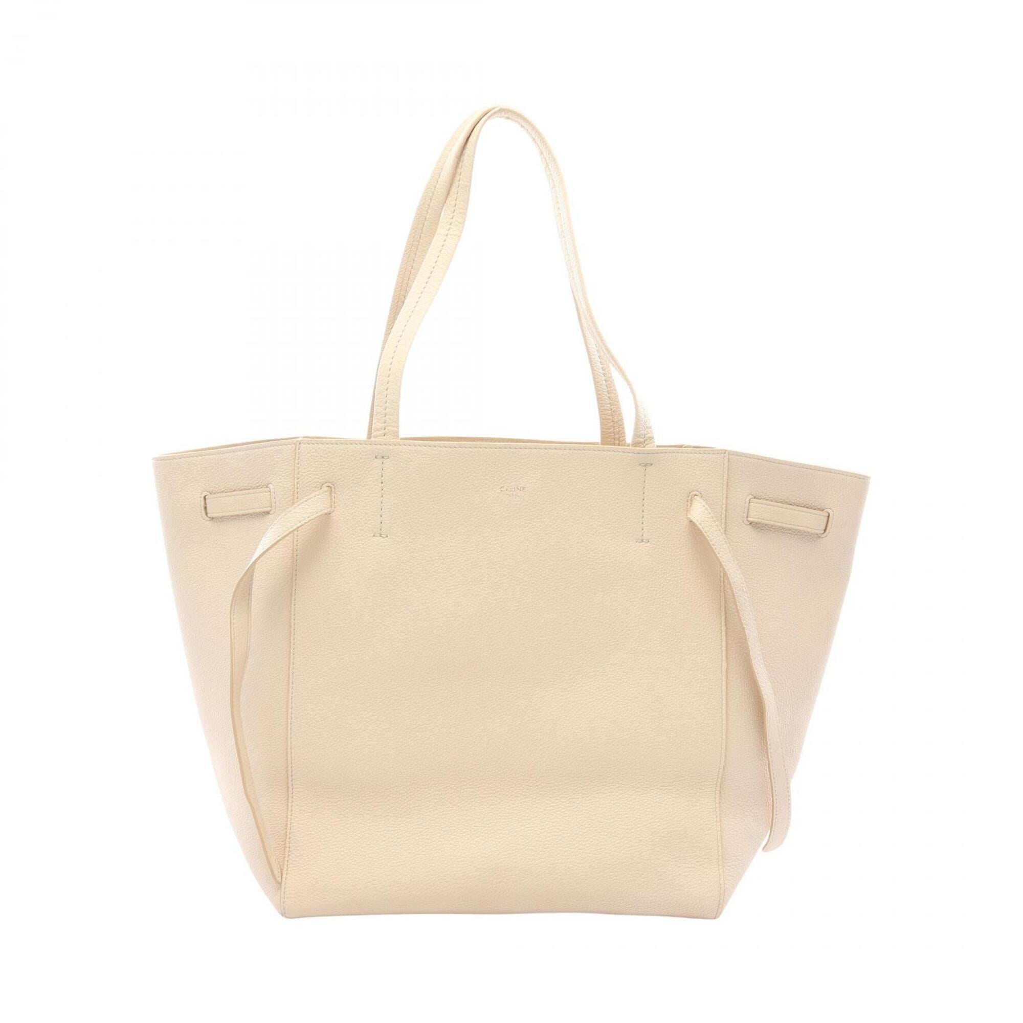Celine Ivory Leather Handbag Tote Bag (Pre-Owned)