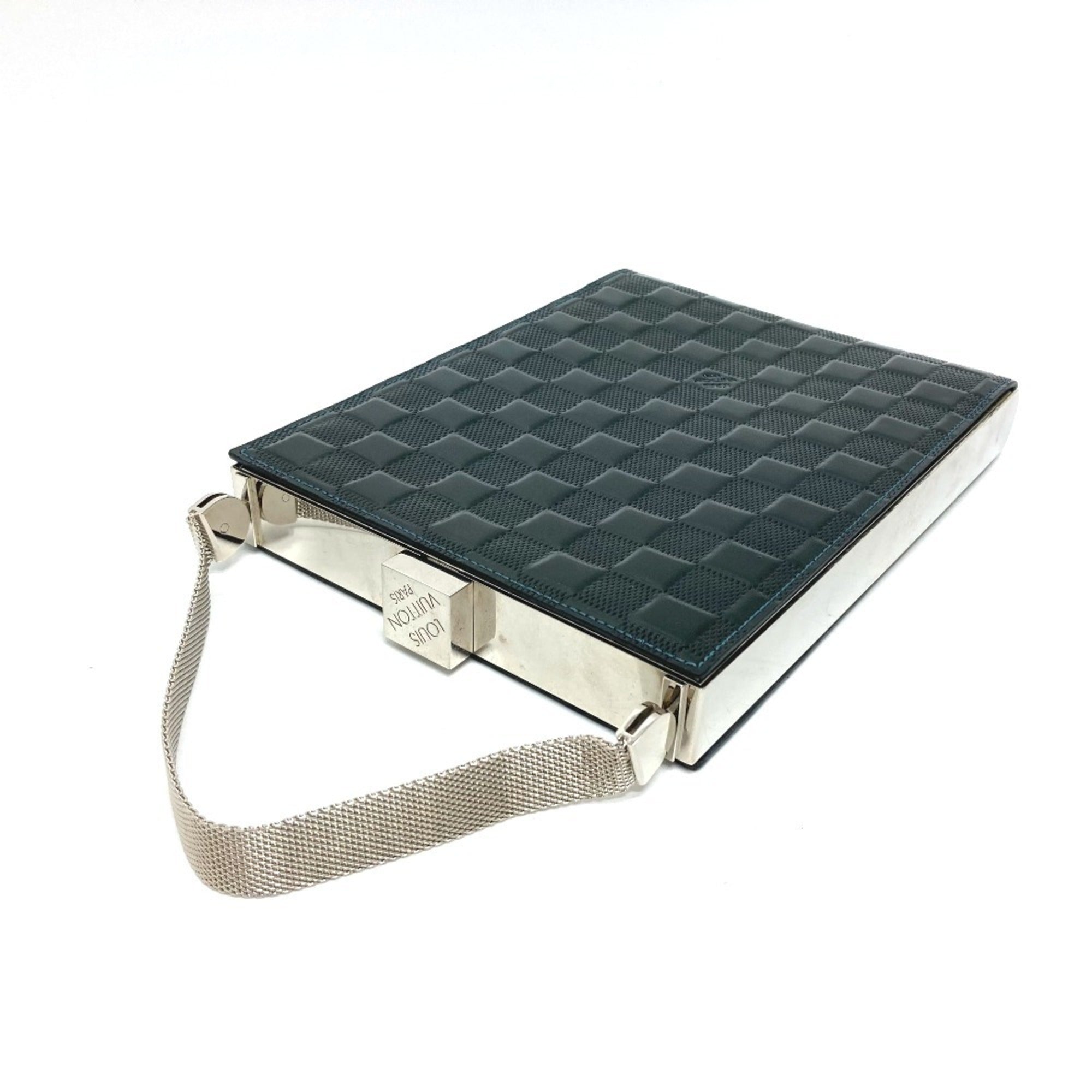 Louis Vuitton Dark Green Damier Vernis Patent Leather Handbag (Pre-Owned)