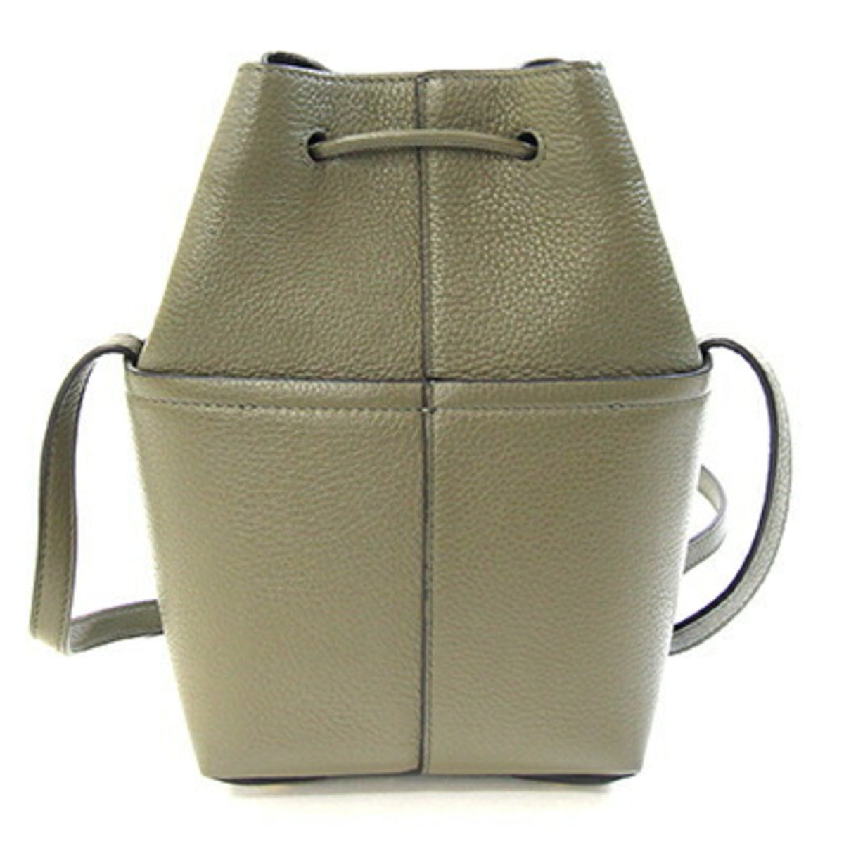 Salvatore Ferragamo Olive Leather Pochette Shoulder Bag (Pre-Owned)