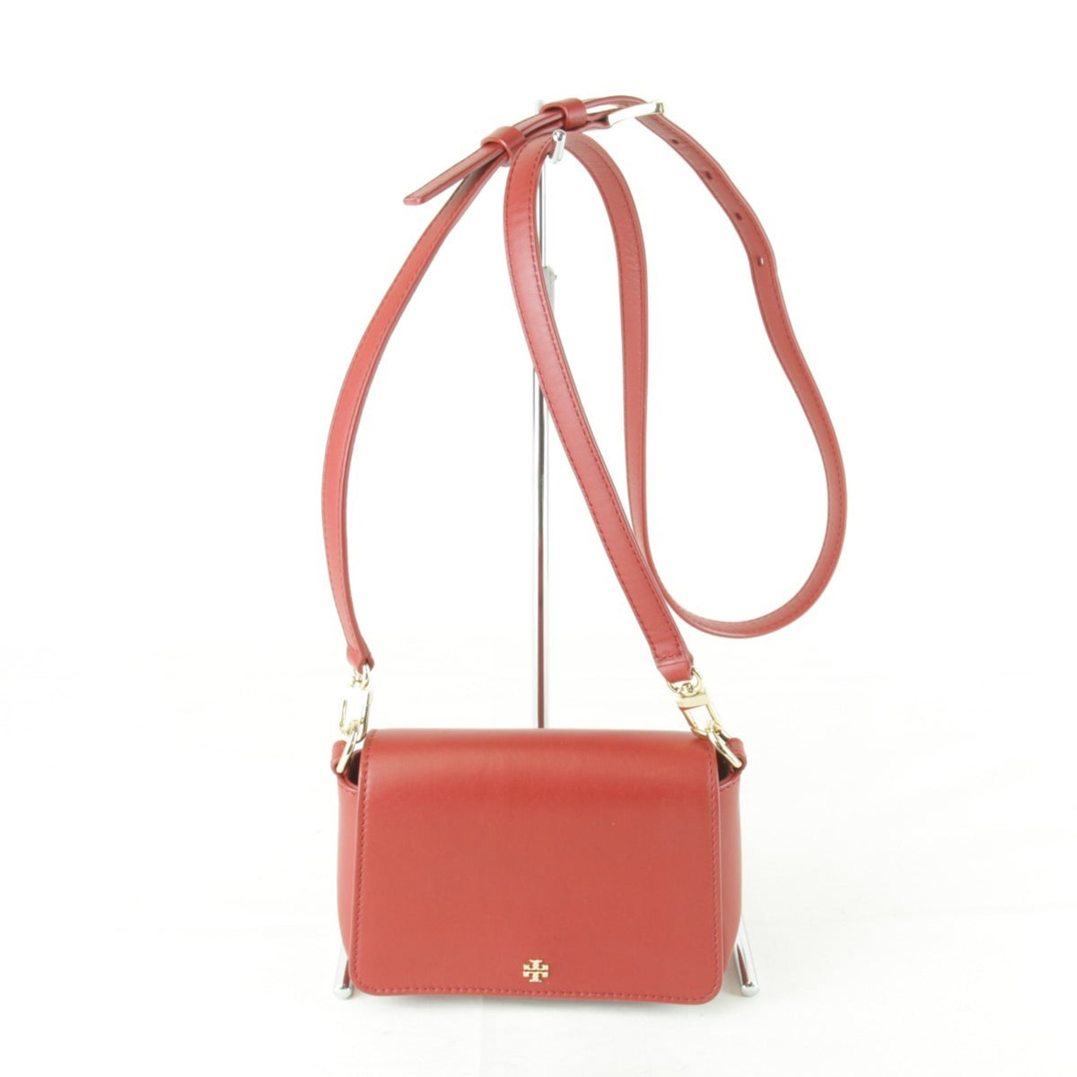 Tory Burch Red Color Leather Shoulder Bag (Pre-Owned)