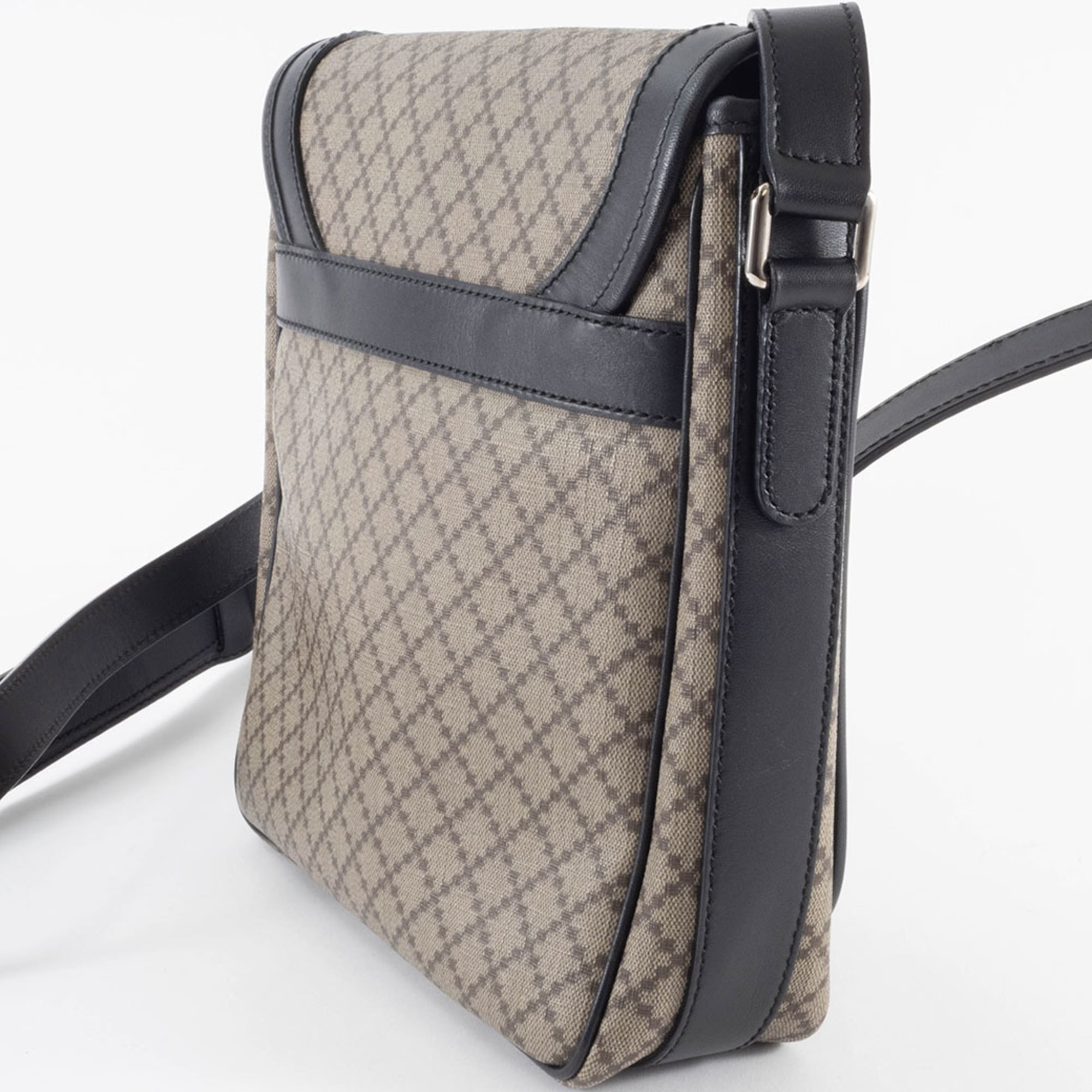 Gucci Beige Black Pvc Leather Shoulder Bag (Pre-Owned)
