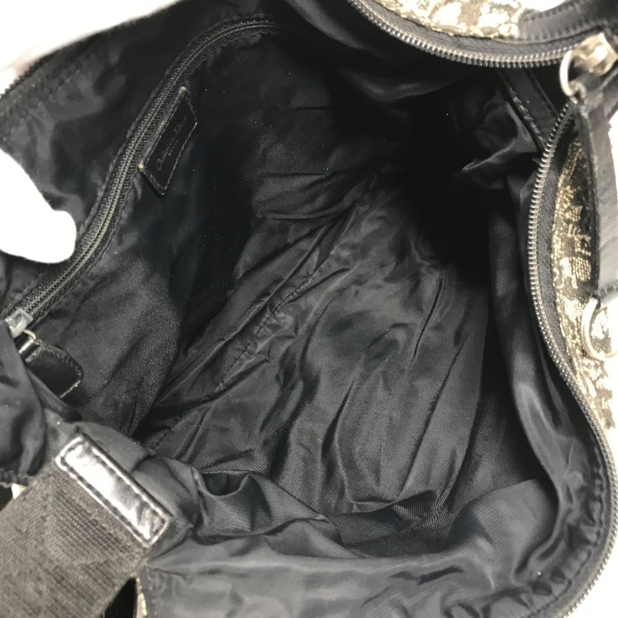 Christian Dior Black Canvas Leather Shoulder Bag (Pre-Owned)