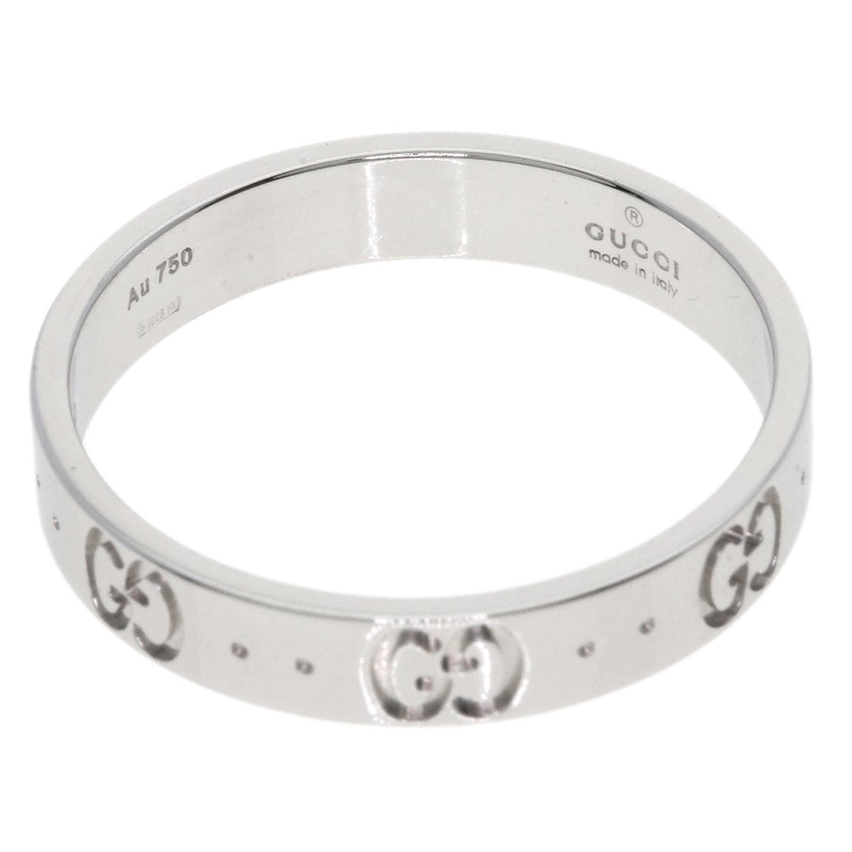 Gucci Silver White Gold (18K) Band Ring (Pre-Owned)