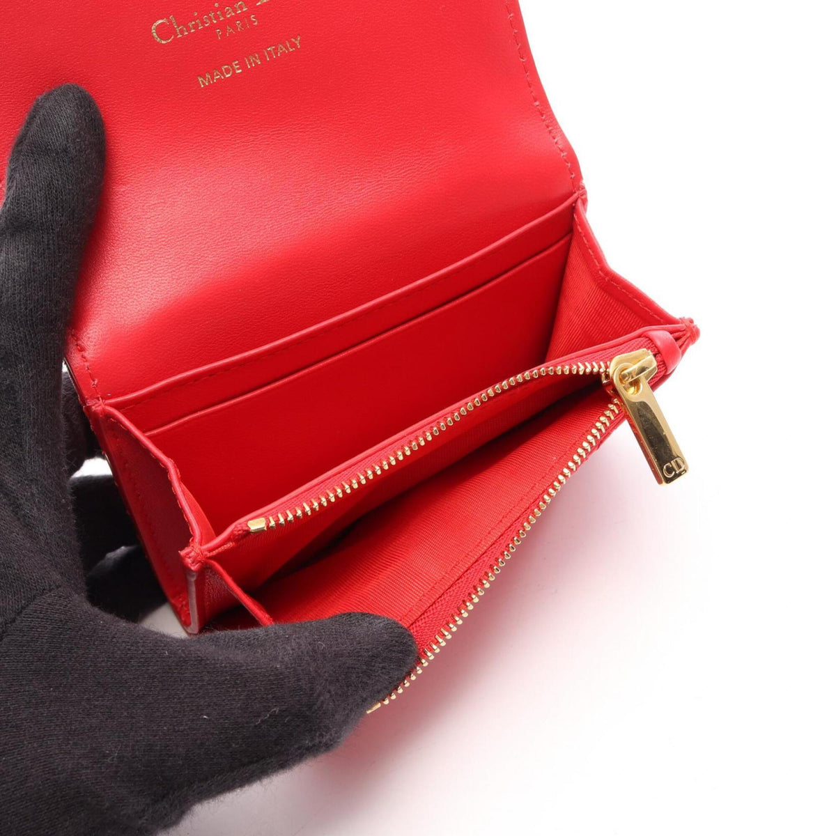 Christian Dior Red Color Leather Coin Purse/Coin Case (Pre-Owned)