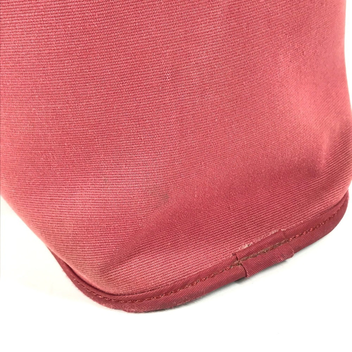 Hermes Brown Red Color Leather Canvas Tote Bag (Pre-Owned)