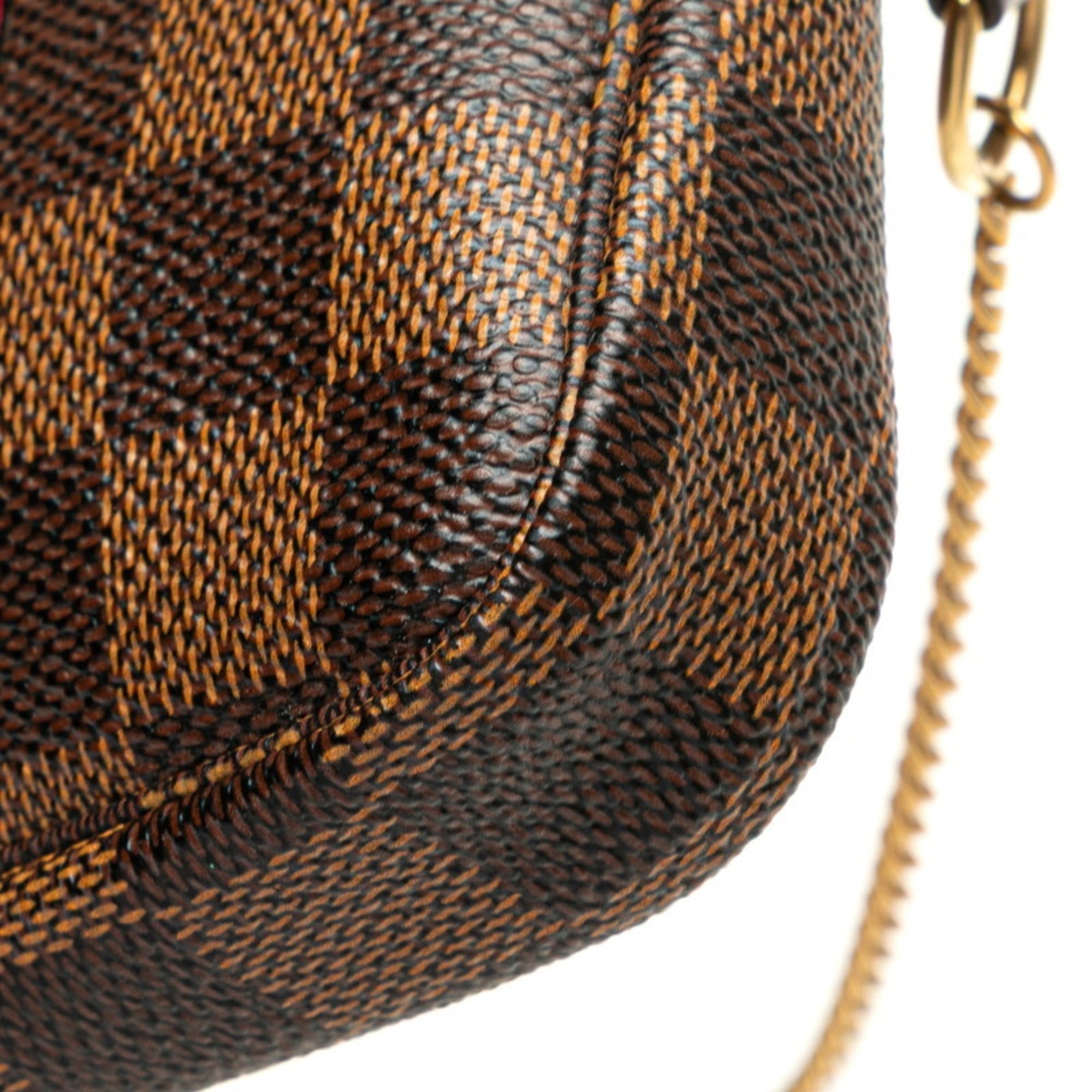 Louis Vuitton Damier Brown Red Color Pvc Leather Handbag Pochette (Pre-Owned)