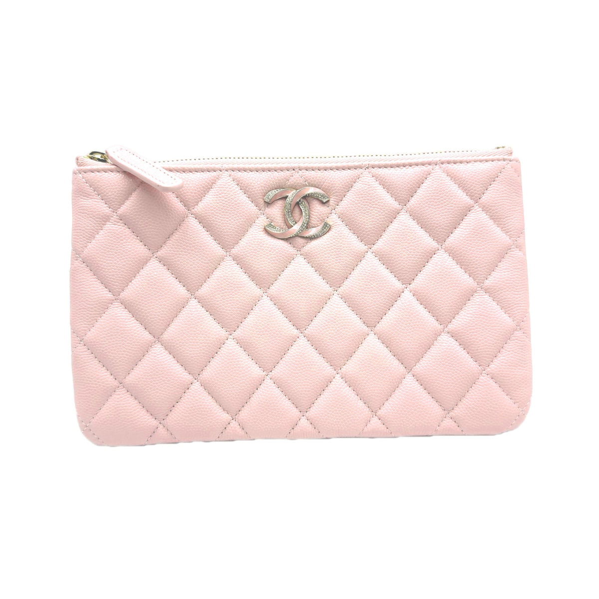 Chanel Matelasse Pink Grained Calfskin Pouch (Pre-Owned)