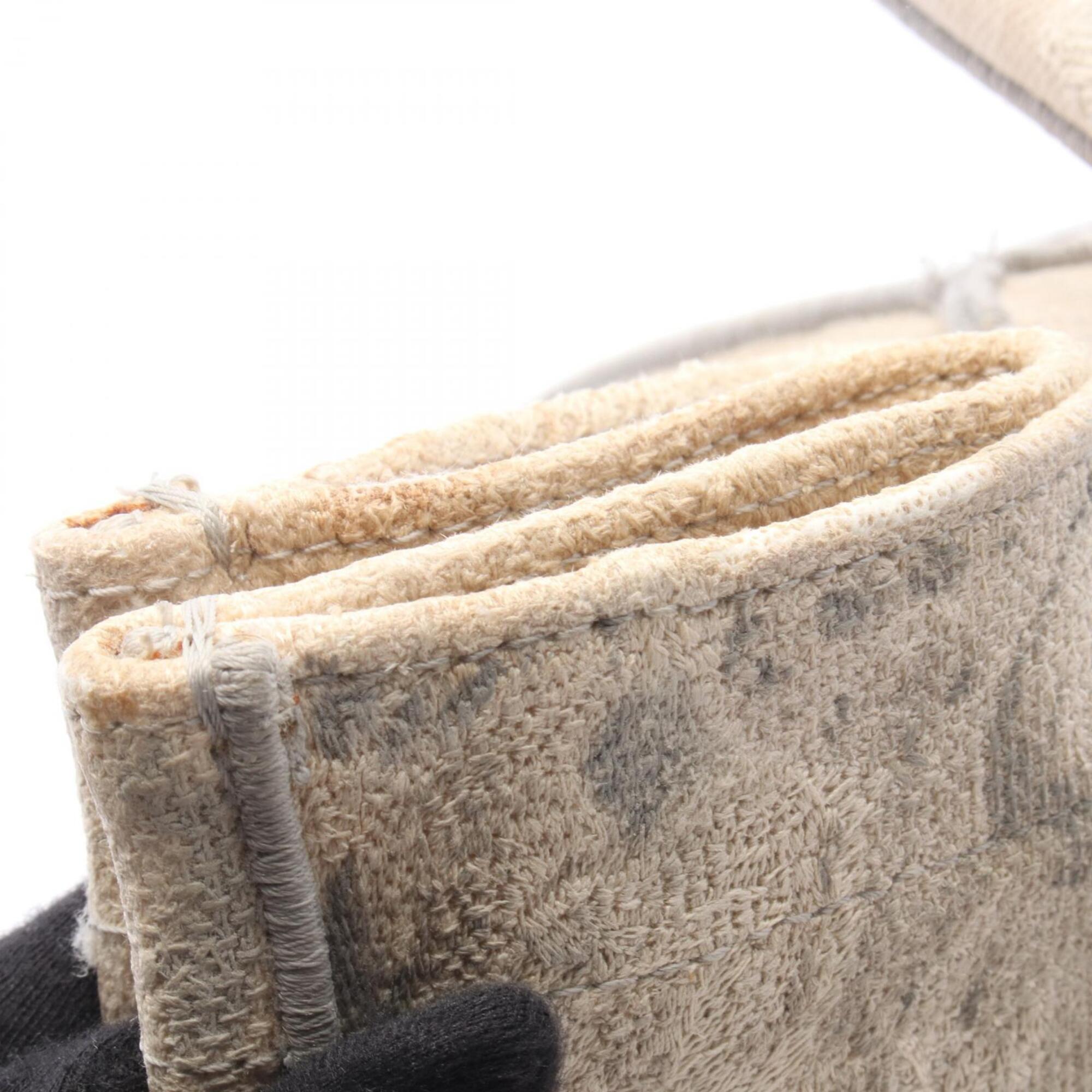 Christian Dior Gray Ivory Canvas Handbag Tote Bag (Pre-Owned)