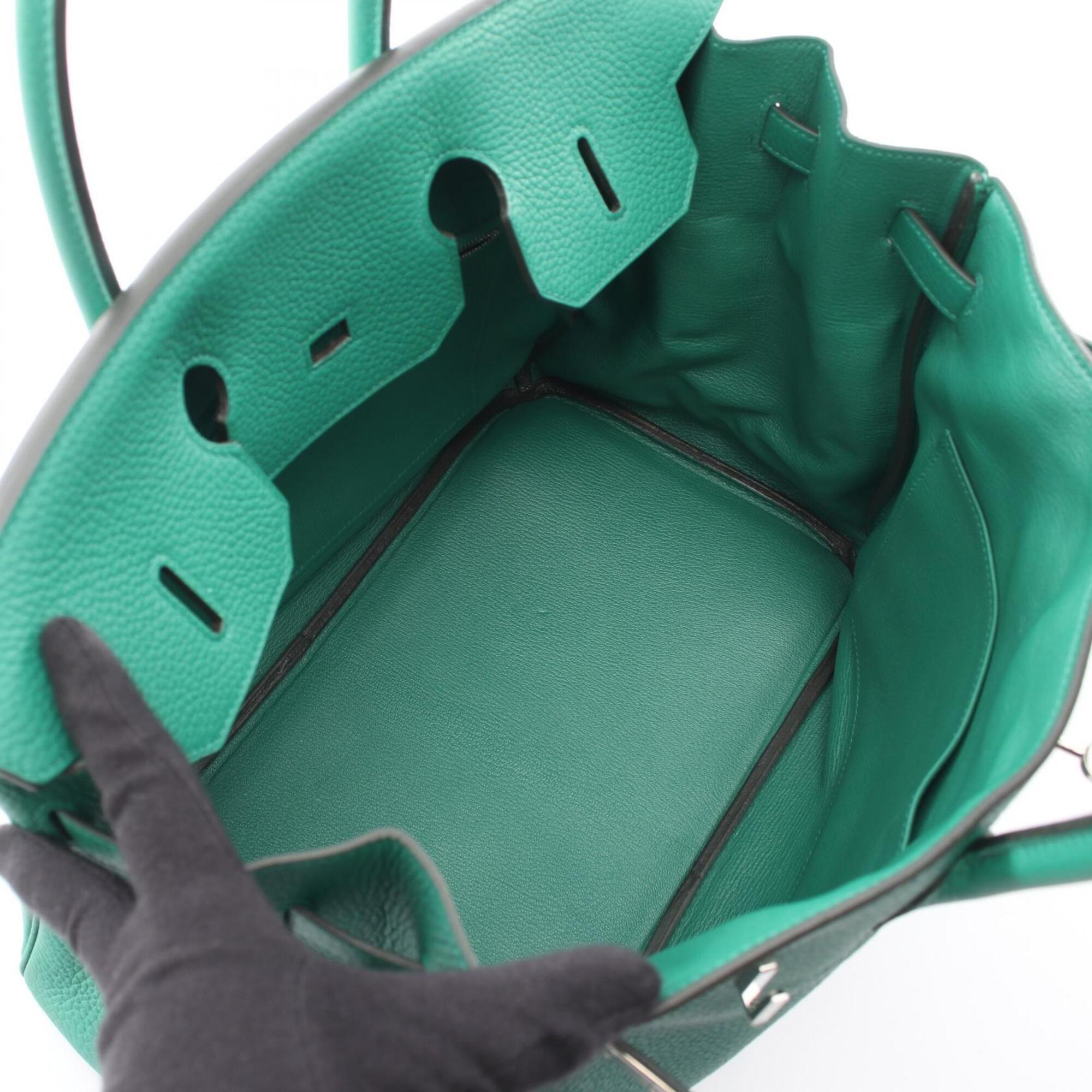 Hermes Green Taurillon Clemence Leather Leather Handbag (Pre-Owned)
