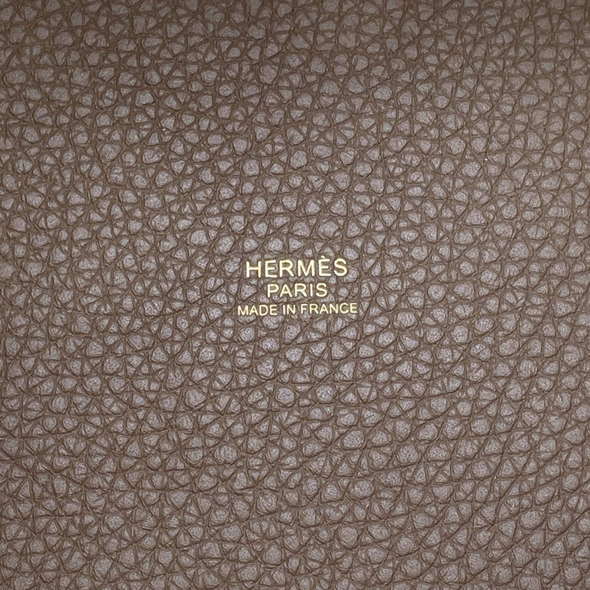 Hermes Etoupe Gray Taurillon Clemence Leather Handbag Tote Bag (Pre-Owned)