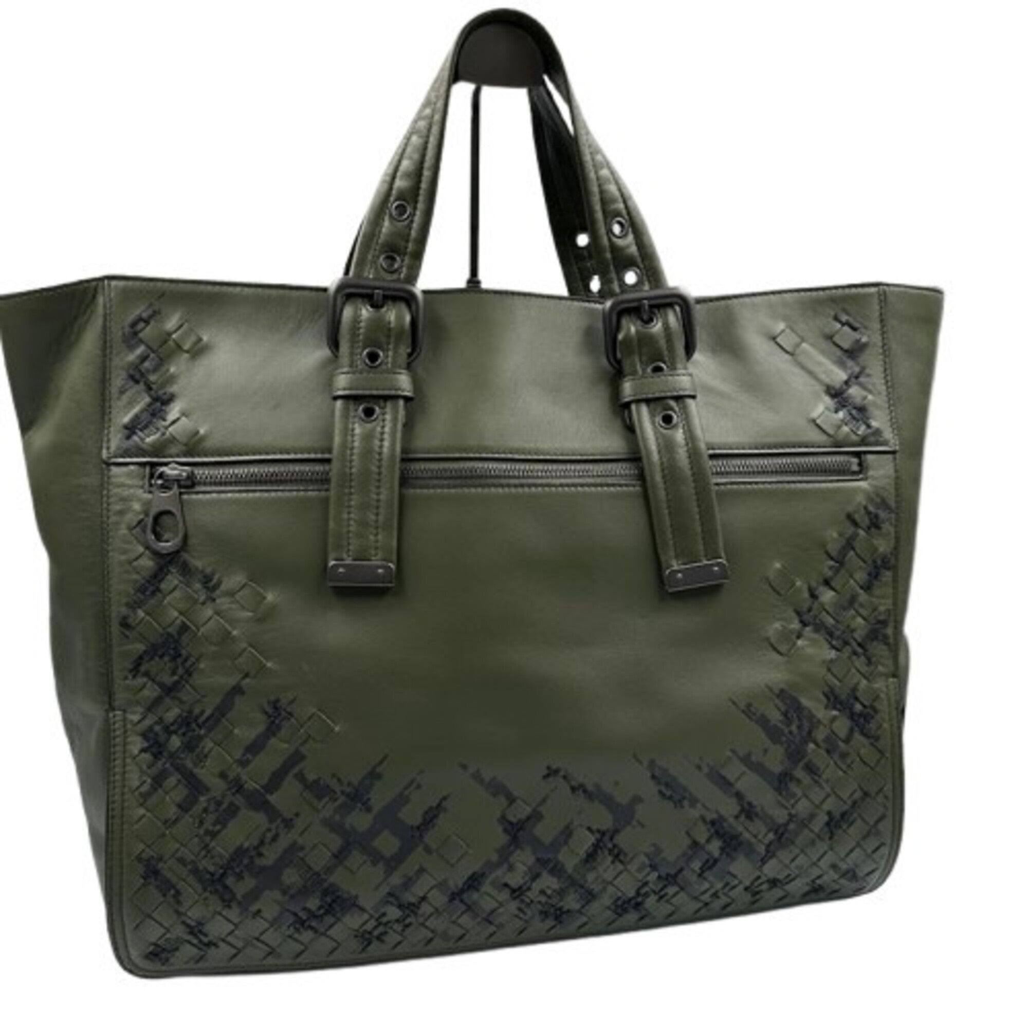 Bottega Veneta Khaki Leather Tote Bag (Pre-Owned)