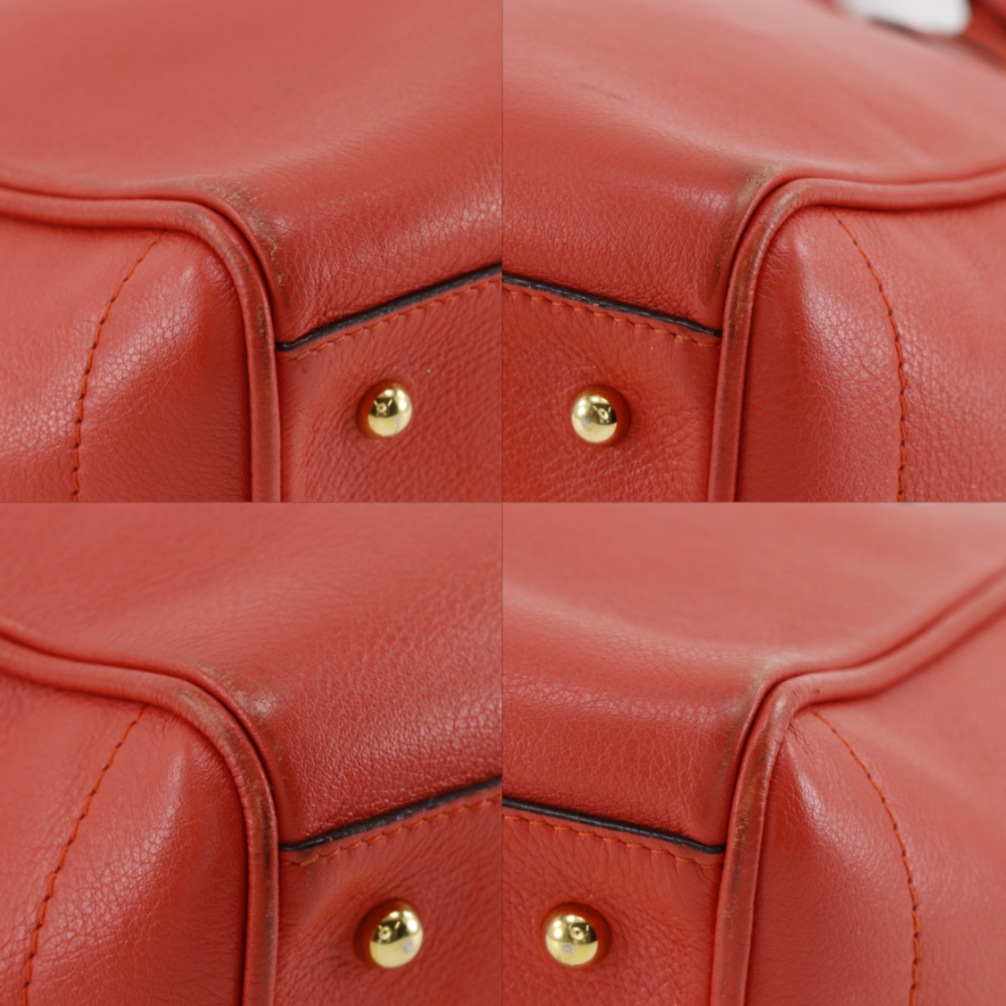 Loewe Red Color Leather Tote Bag (Pre-Owned)