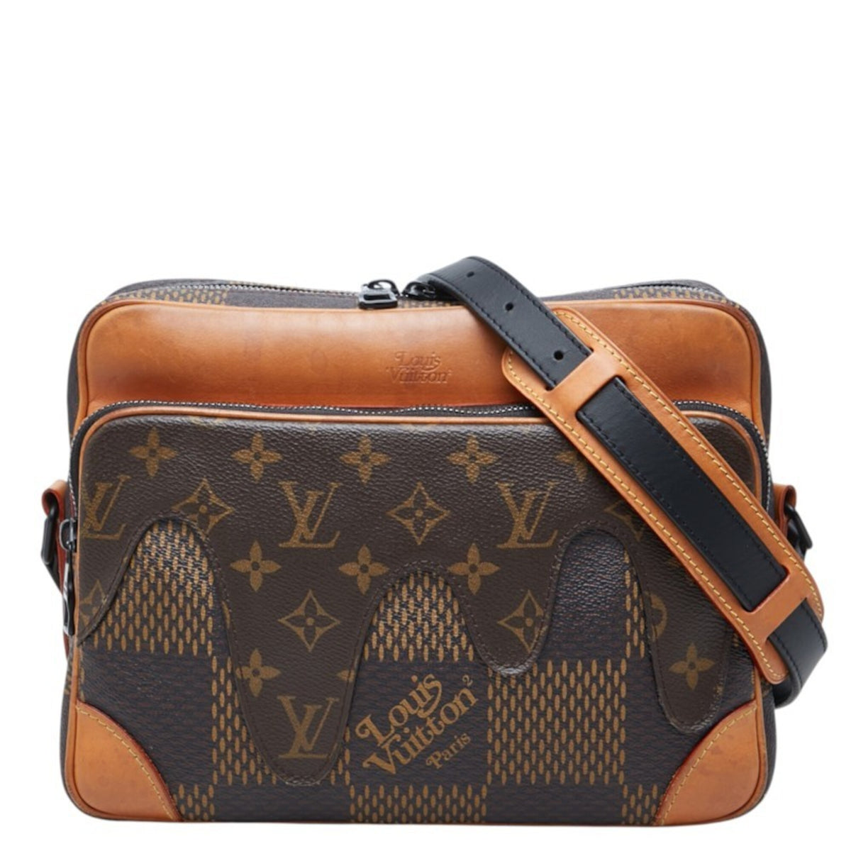 Louis Vuitton Brown Pvc Leather Messenger Bag Shoulder Bag (Pre-Owned)