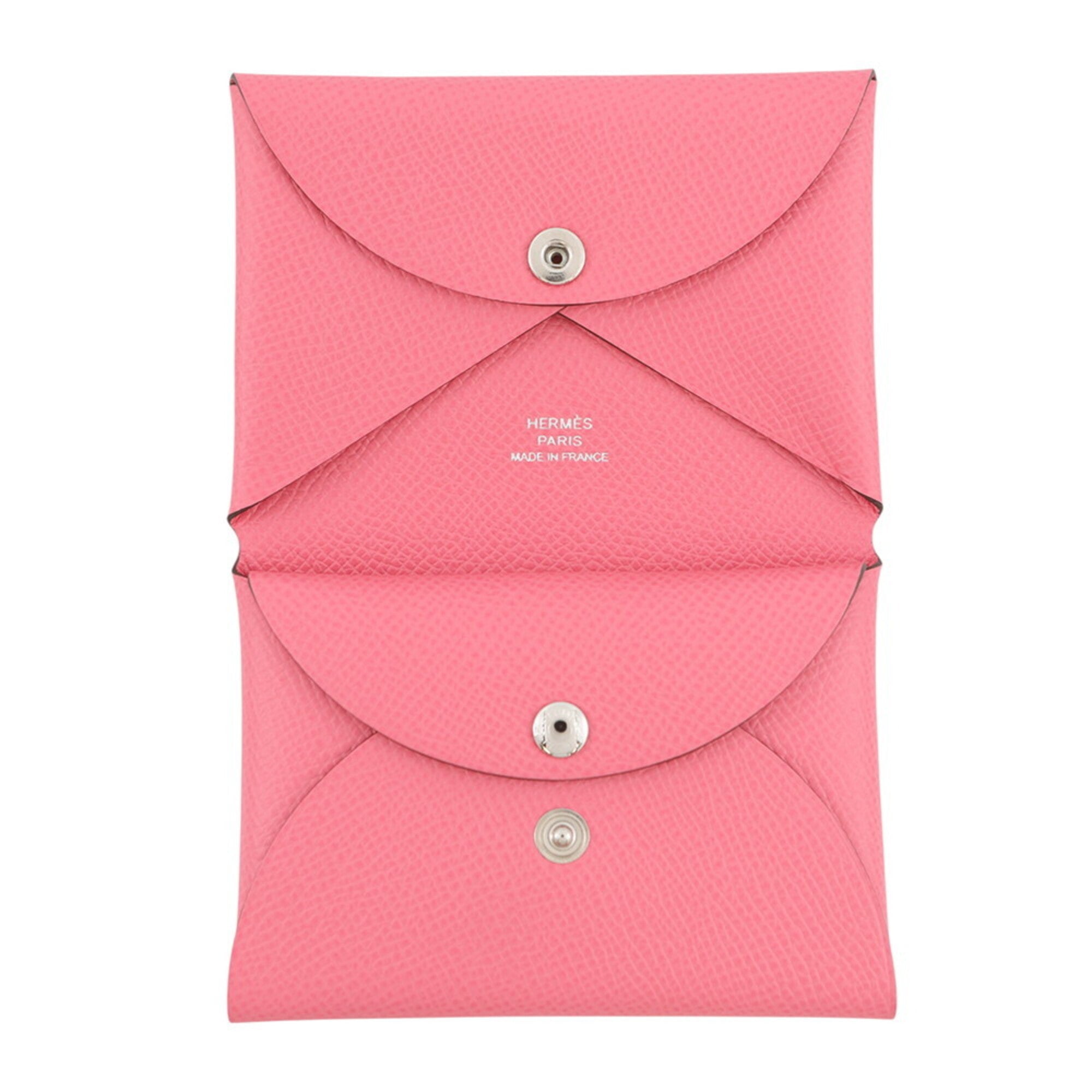 Hermes Rose Azalee Epsom Leather Coin Purse/Coin Case (Pre-Owned)