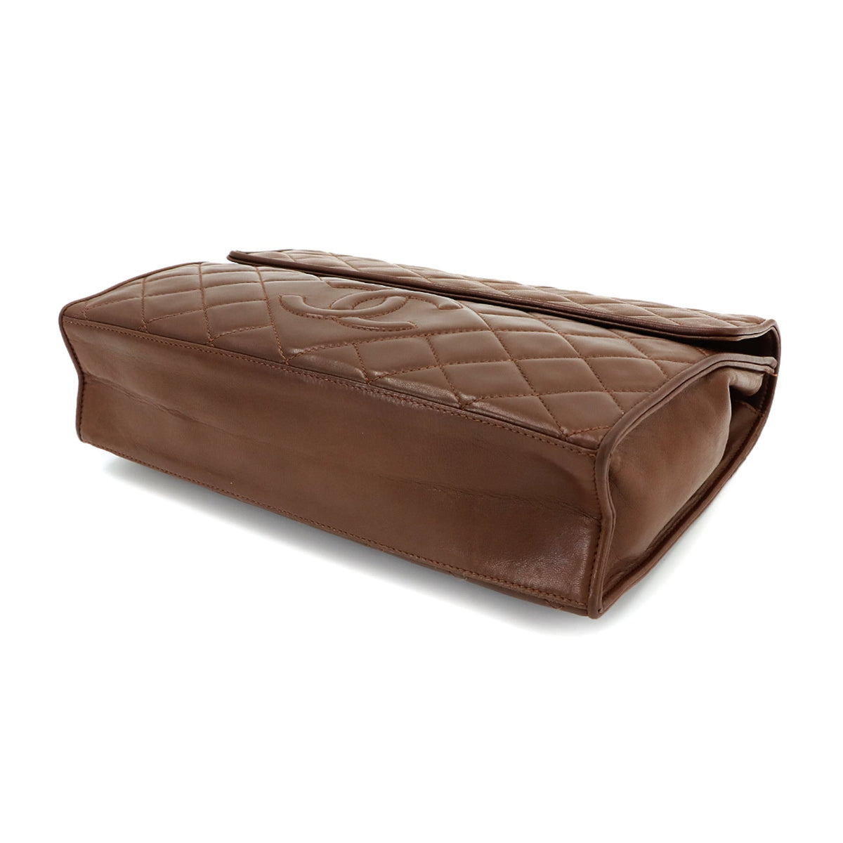 Chanel Brown Leather Handbag Shoulder Bag (Pre-Owned)